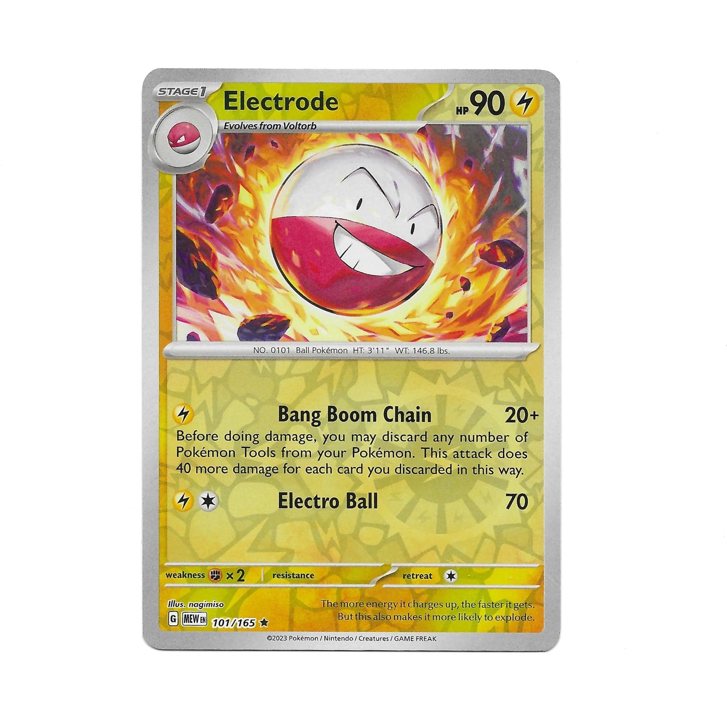 Electrode Reverse Holo 101/165 - Pokemon Cards ( 151, English, Reverse Holo, Singles )