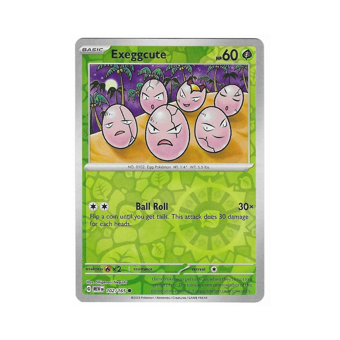 Exeggcute Reverse Holo 102/165 - Pokemon Cards ( 151, English, Reverse Holo, Singles )