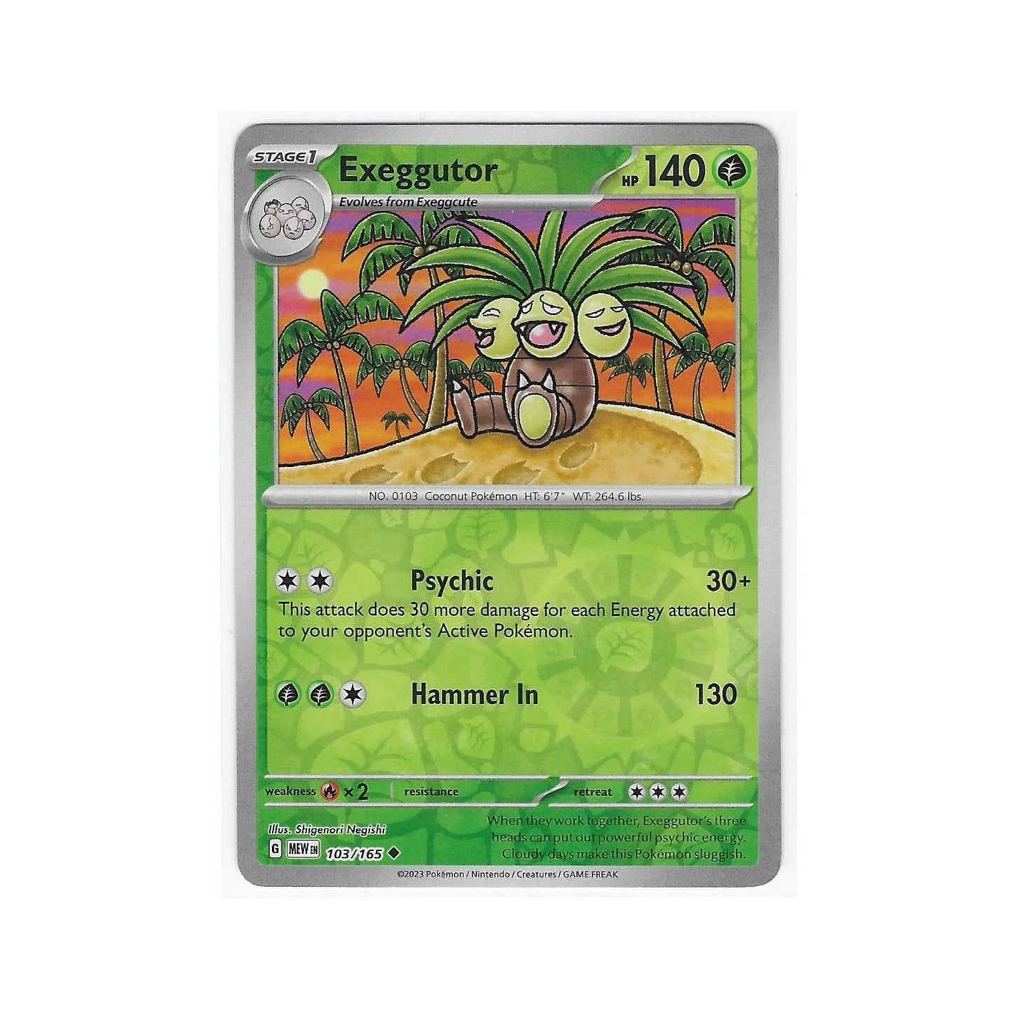Exeggutor Reverse Holo 103/165 - Pokemon Cards ( 151, English, Reverse Holo, Singles )