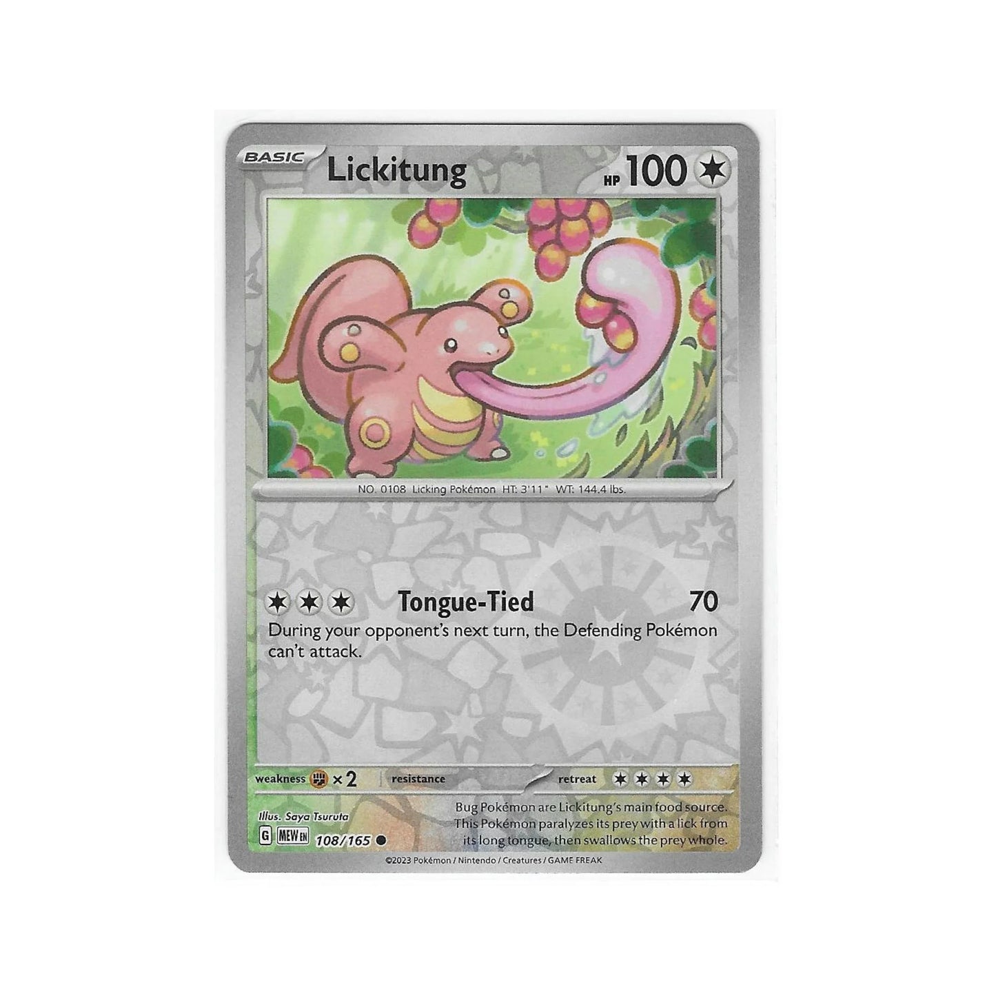 Lickitung Reverse Holo 108/165 - Pokemon Cards ( 151, English, Reverse Holo, Singles )