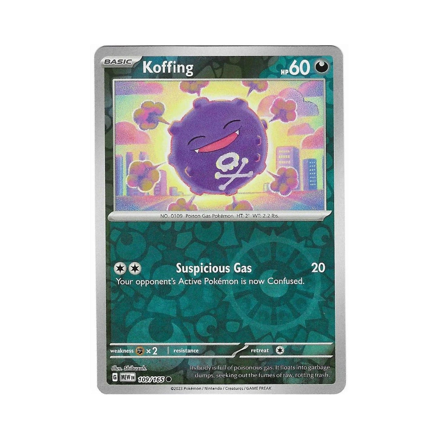 Koffing Reverse Holo 109/165 - Pokemon Cards ( 151, English, Reverse Holo, Singles )