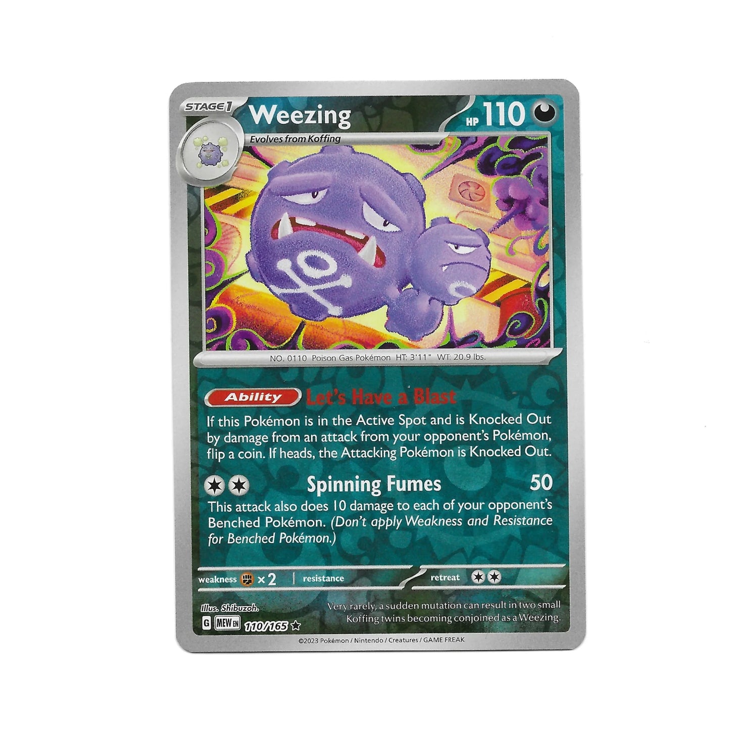 Weezing Reverse Holo 110/165 - Pokemon Cards ( 151, English, Reverse Holo, Singles )