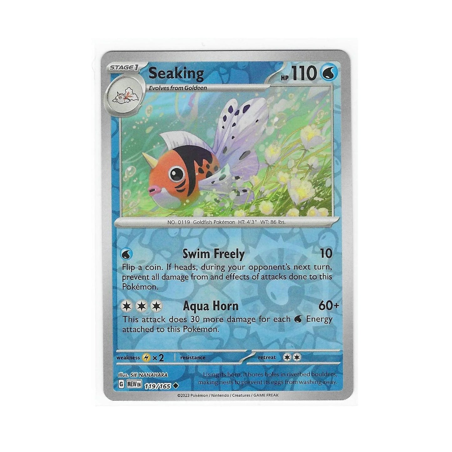 Seaking Reverse Holo 119/165 - Pokemon Cards ( 151, English, Reverse Holo, Singles )