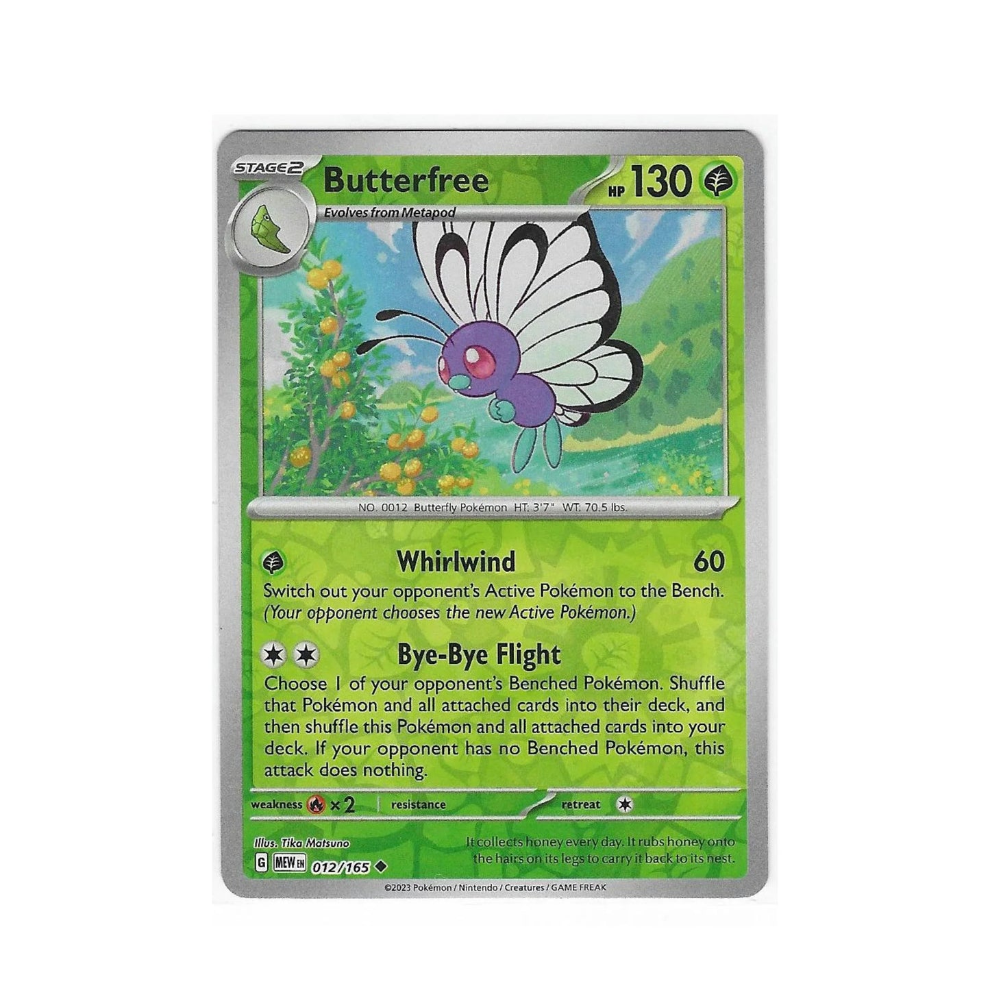 Butterfree Reverse Holo 012/165 - Pokemon Cards ( 151, English, Reverse Holo, Singles )