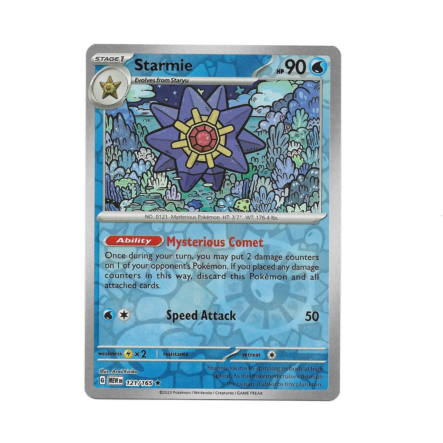 Starmie Reverse Holo 121/165 - Pokemon Cards ( 151, English, Reverse Holo, Singles )