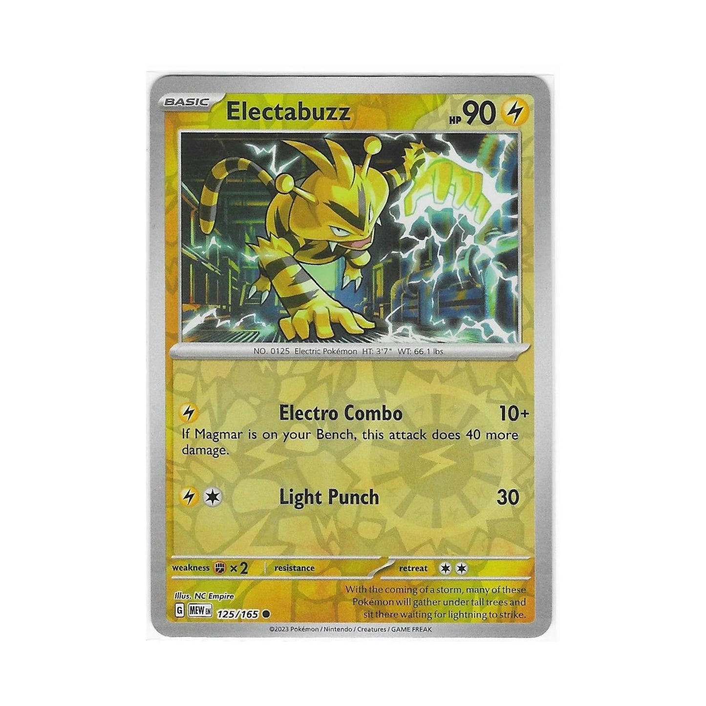 Electabuzz Reverse Holo 125/165 - Pokemon Cards ( 151, English, Reverse Holo, Singles )