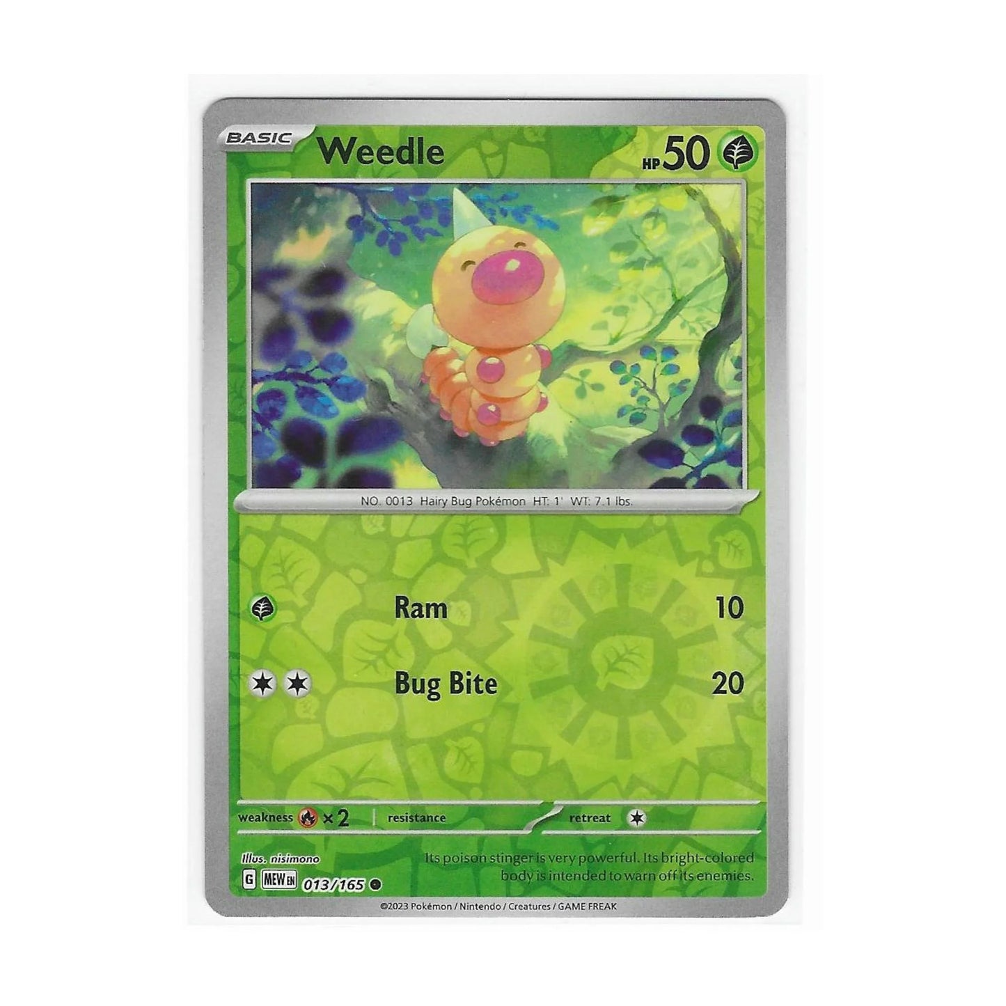 Weedle Reverse Holo 013/165 - Pokemon Cards ( 151, English, Reverse Holo, Singles )