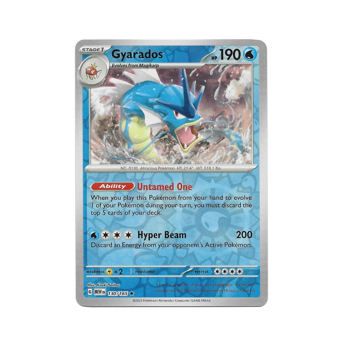 Gyarados Reverse Holo 130/165 - Pokemon Cards ( 151, English, Reverse Holo, Singles )
