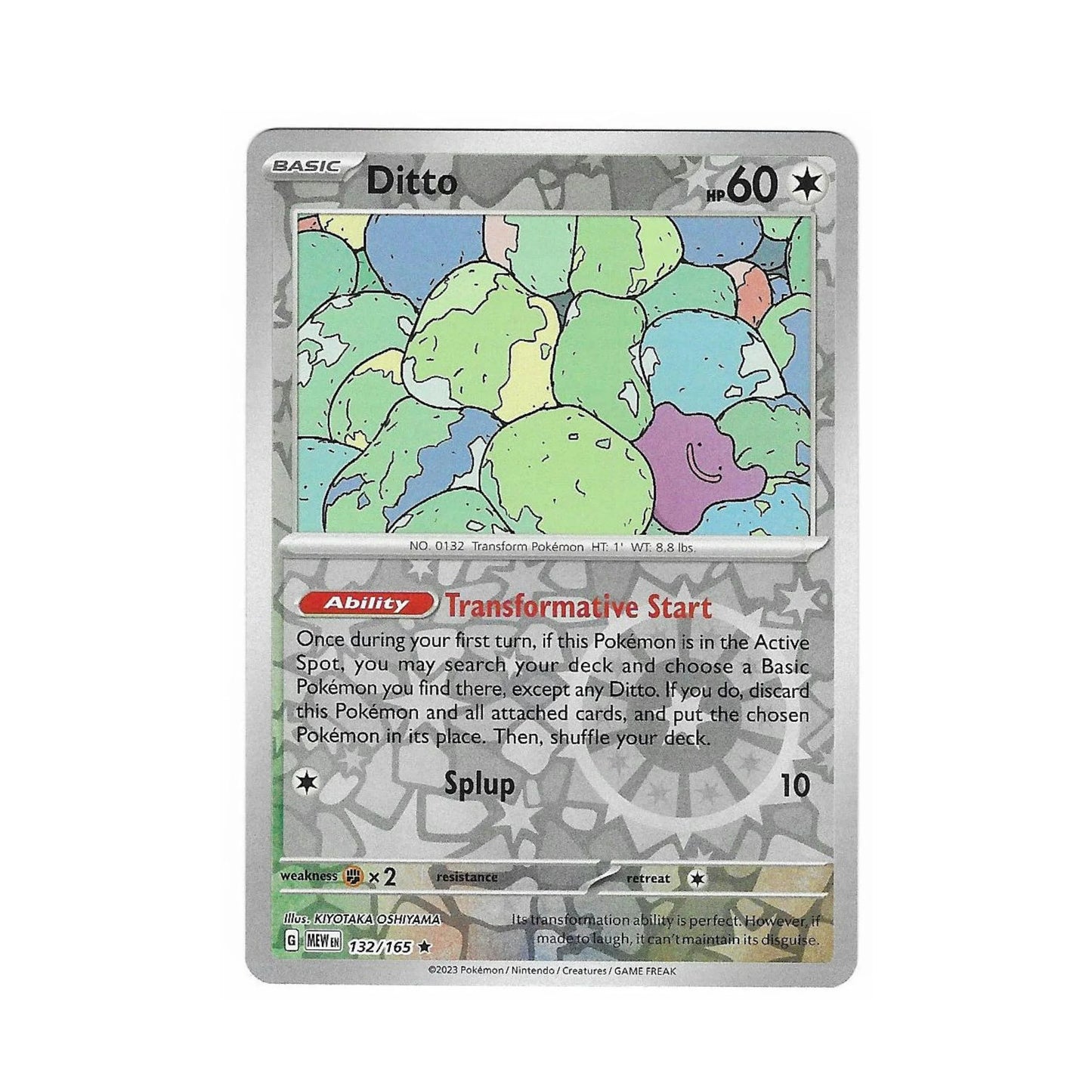 Ditto Reverse Holo 132/165 - Pokemon Cards ( 151, English, Reverse Holo, Singles )