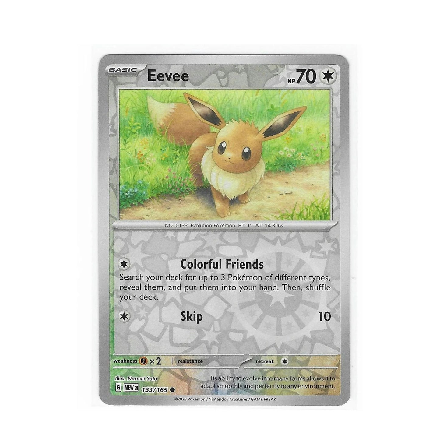 Eevee Reverse Holo 133/165 - Pokemon Cards ( 151, English, Reverse Holo, Singles )
