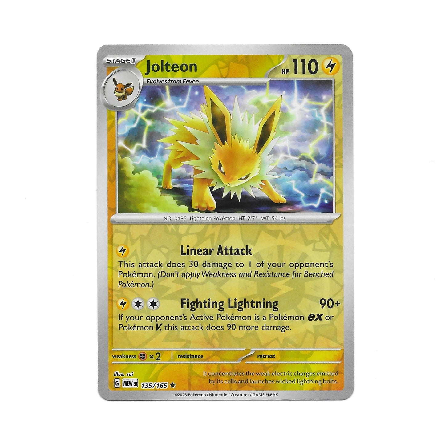 Jolteon Reverse Holo 135/165 - Pokemon Cards ( 151, English, Reverse Holo, Singles )