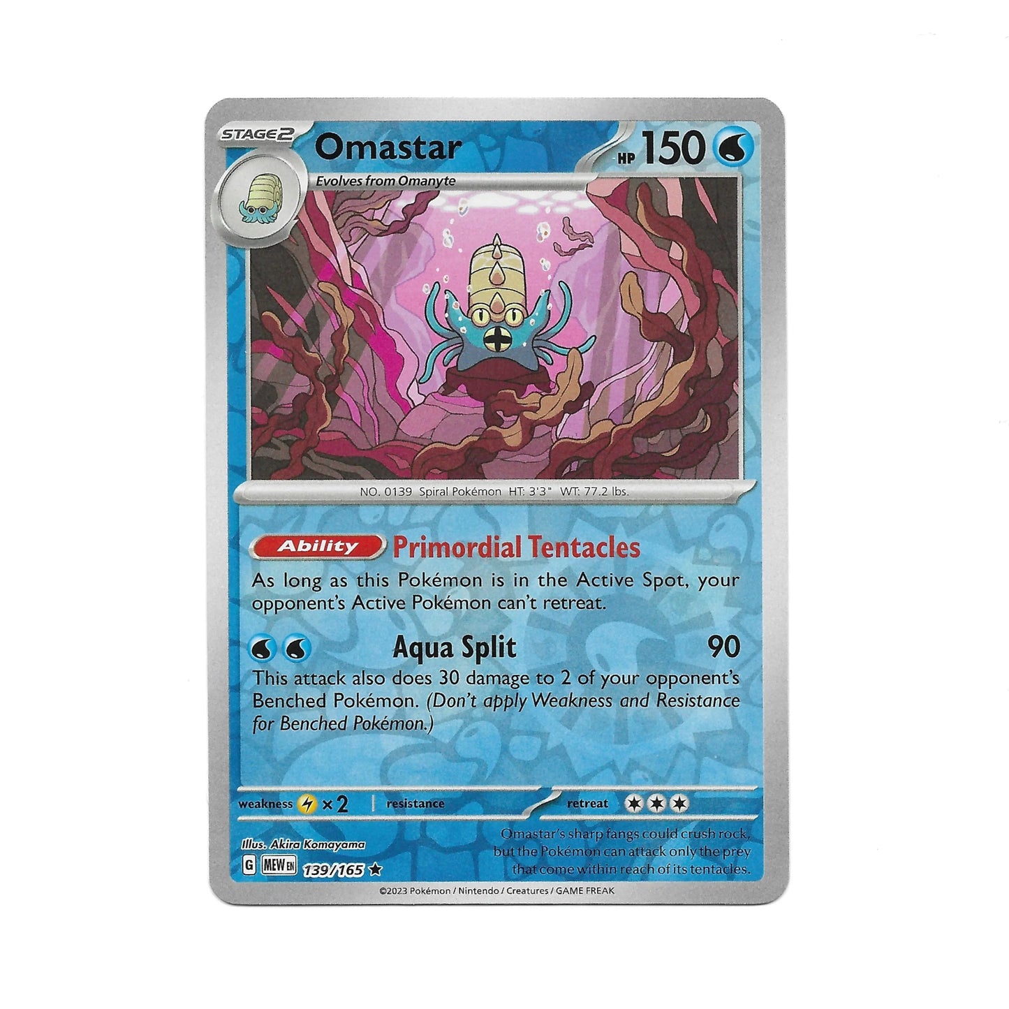 Omastar Reverse Holo 139/165 - Pokemon Cards ( 151, English, Reverse Holo, Singles )