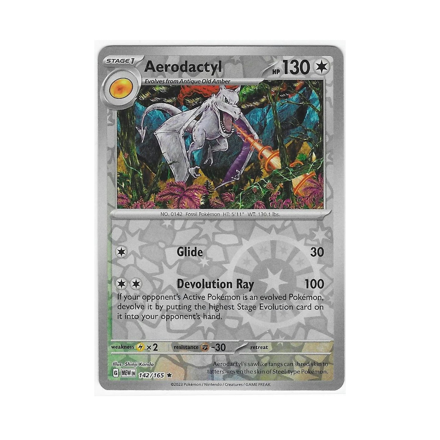 Aerodactyl Reverse Holo 142/165 - Pokemon Cards ( 151, English, Reverse Holo, Singles )