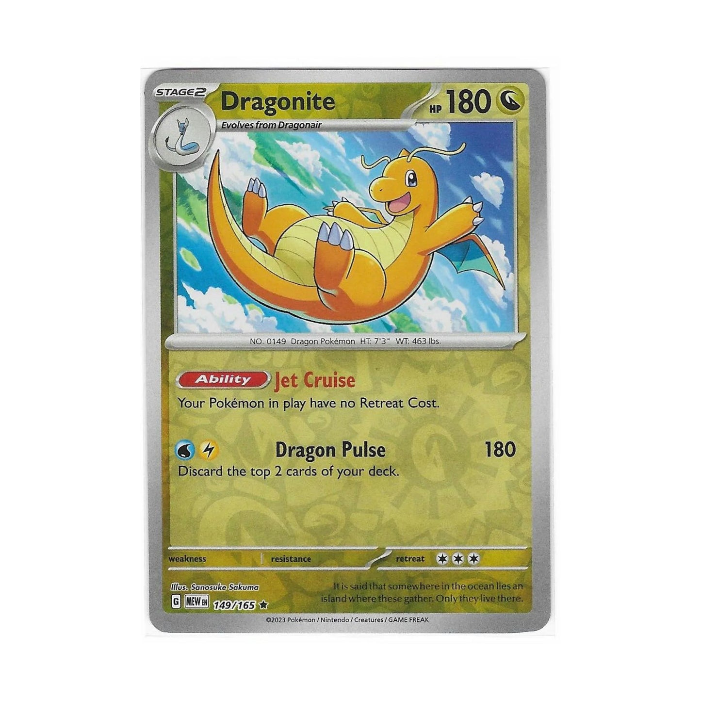 Dragonite Reverse Holo 149/165 - Pokemon Cards ( 151, English, Reverse Holo, Singles )