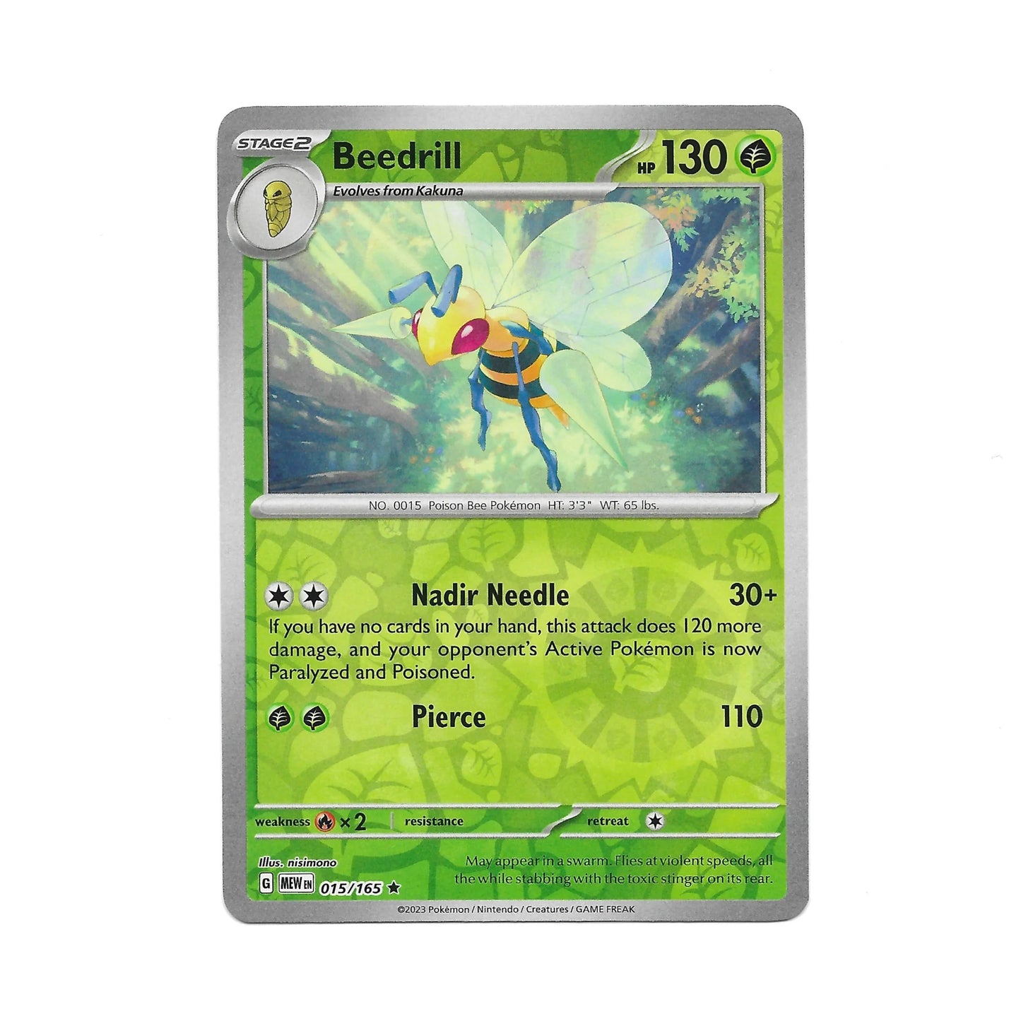 Beedrill Reverse Holo 015/165 - Pokemon Cards ( 151, English, Reverse Holo, Singles )