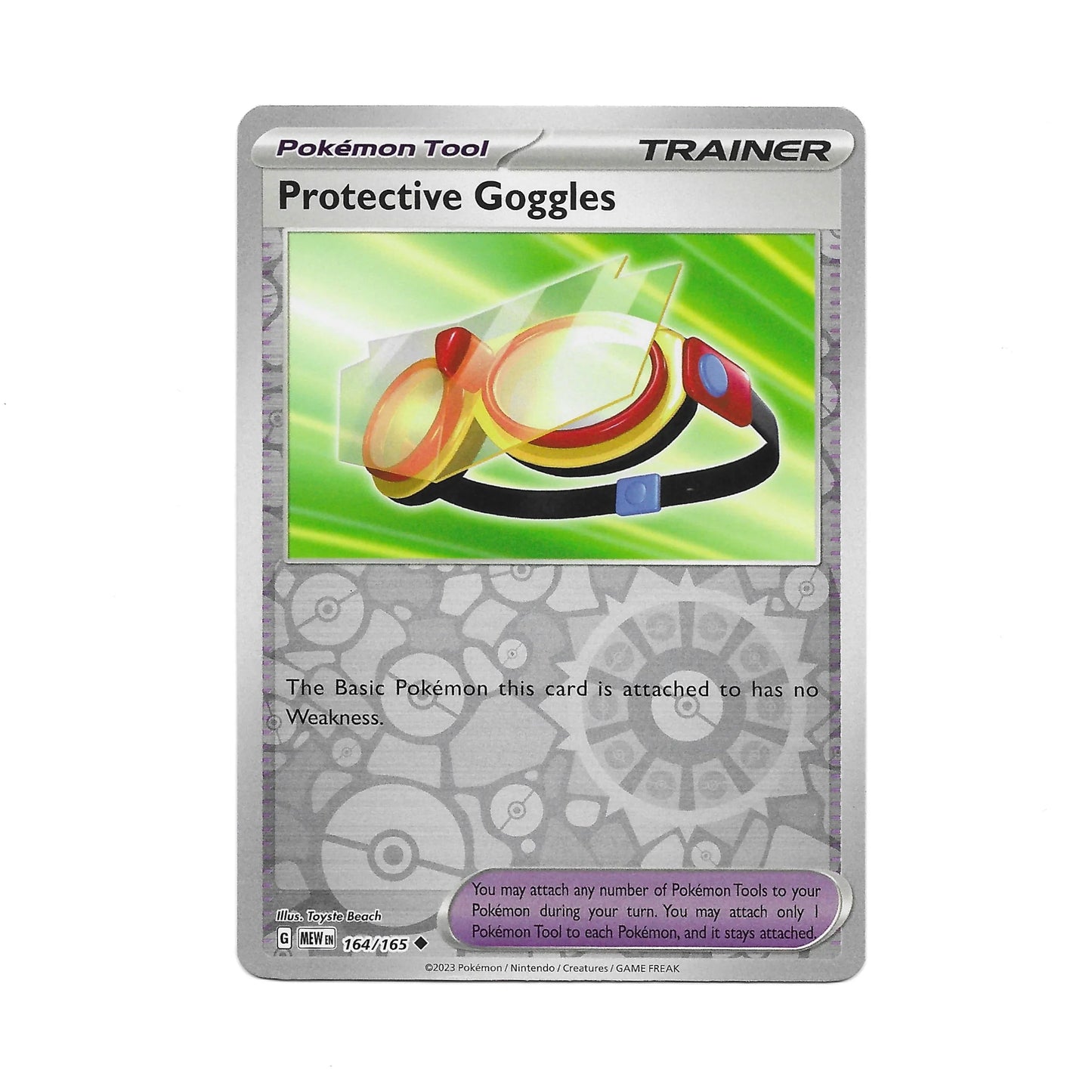Protective Goggles Reverse Holo 164/165 - Pokemon Cards ( 151, English, Reverse Holo, Singles )