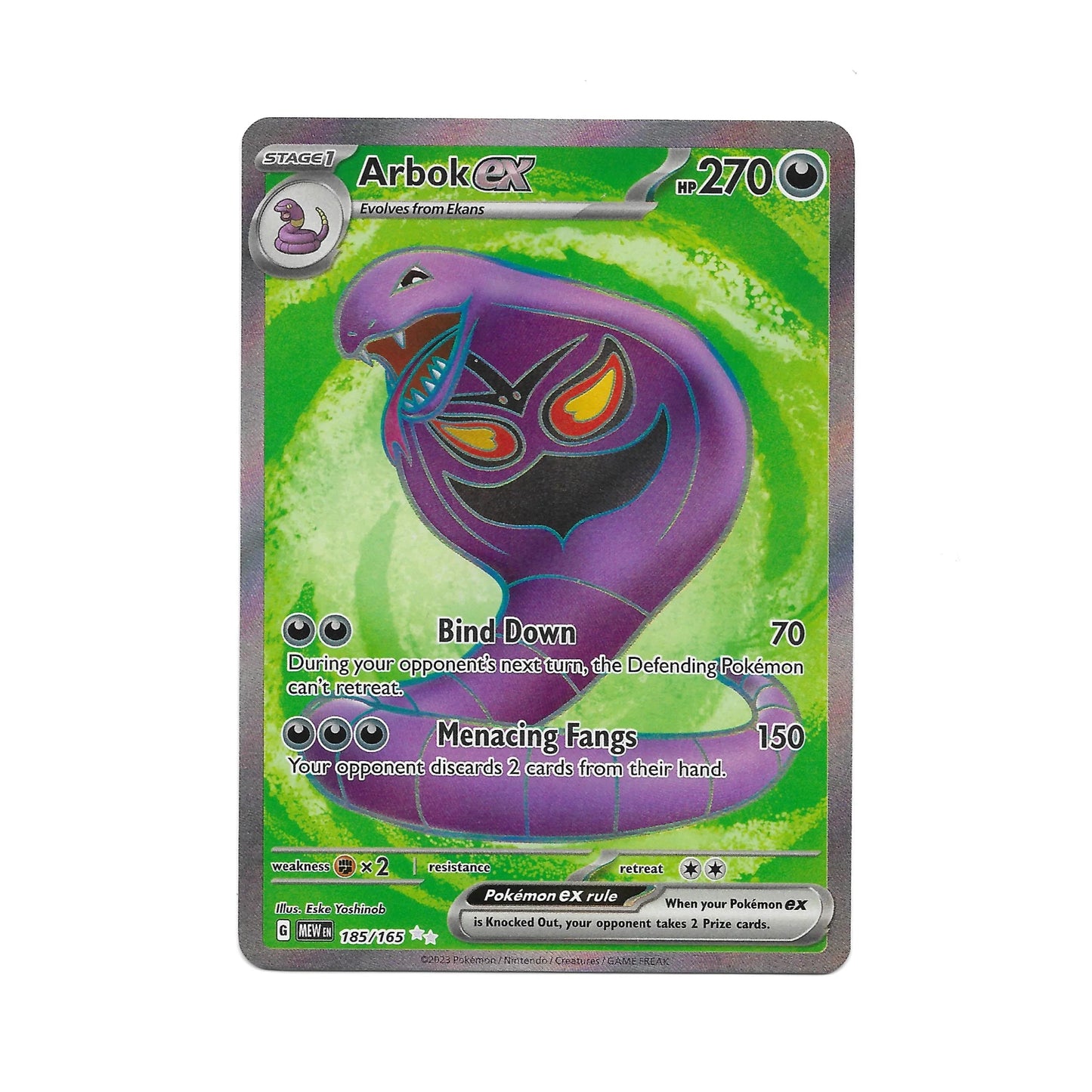 Arbok ex 185/165 - Pokemon Cards ( 151, English, Rare, Singles )