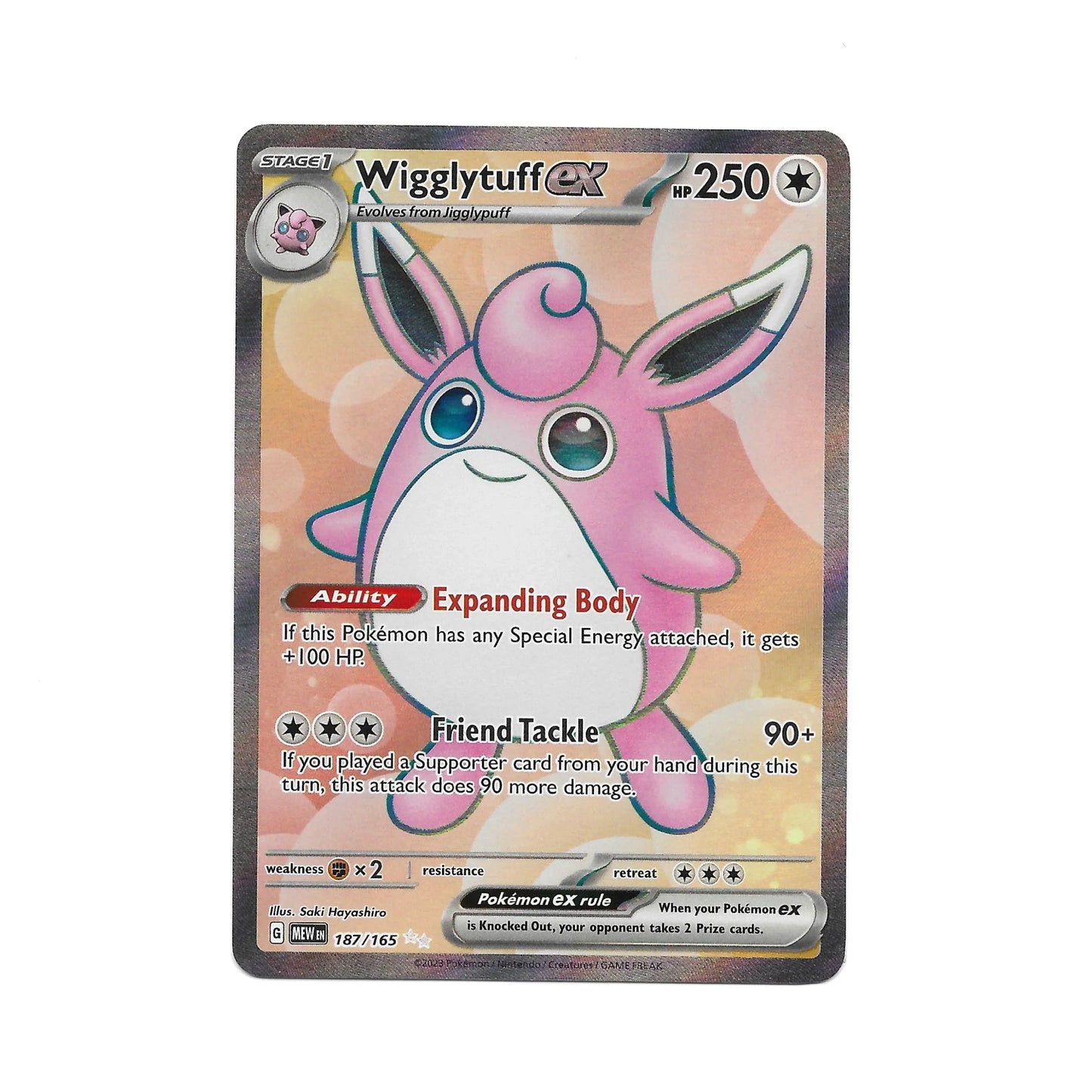 Wigglytuff ex 187/165 - Pokemon Cards ( 151, English, Rare, Singles )