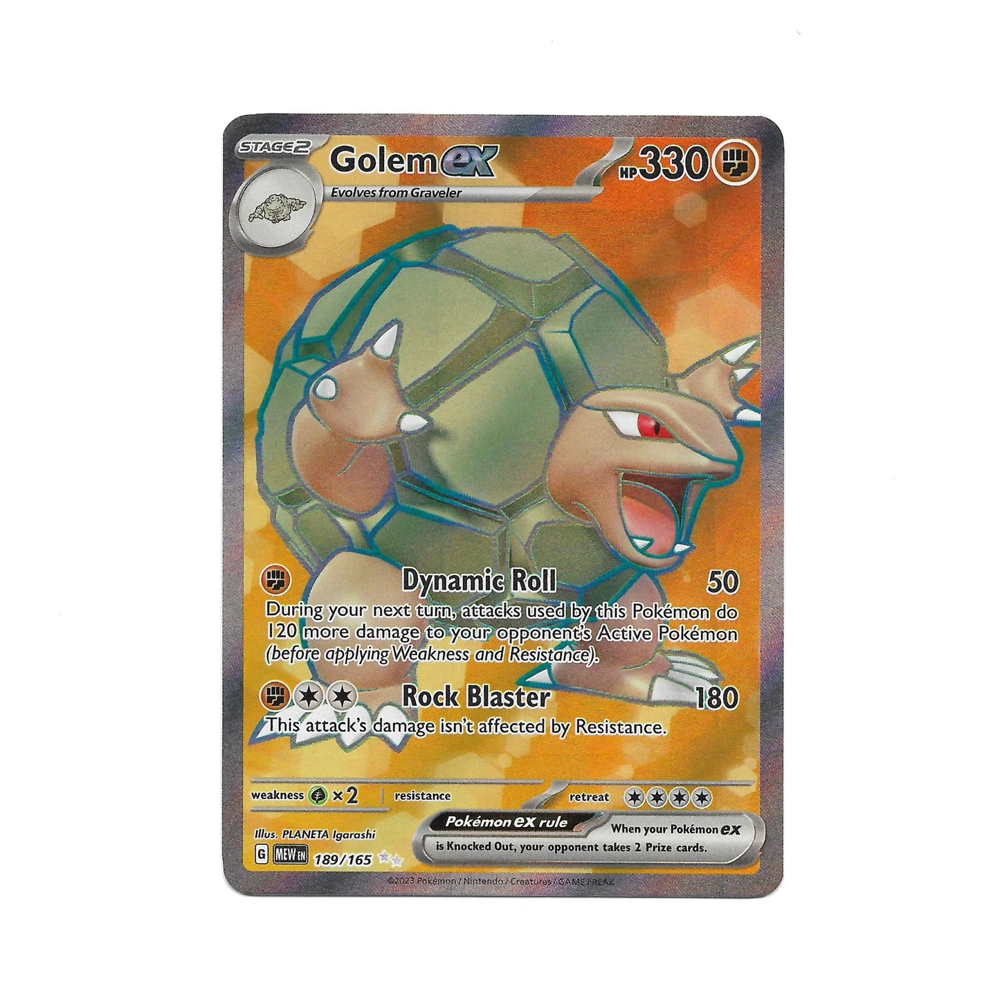 Golem ex 189/165 - Pokemon Cards ( 151, English, Rare, Singles )