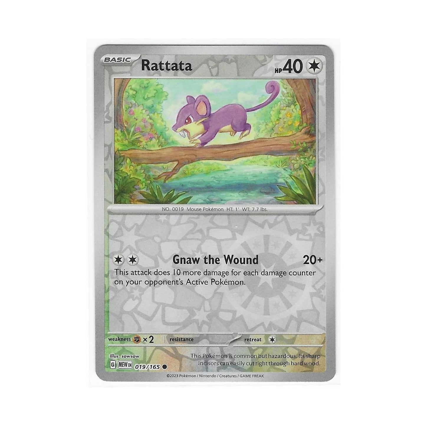 Rattata Reverse Holo 019/165 - Pokemon Cards ( 151, English, Reverse Holo, Singles )