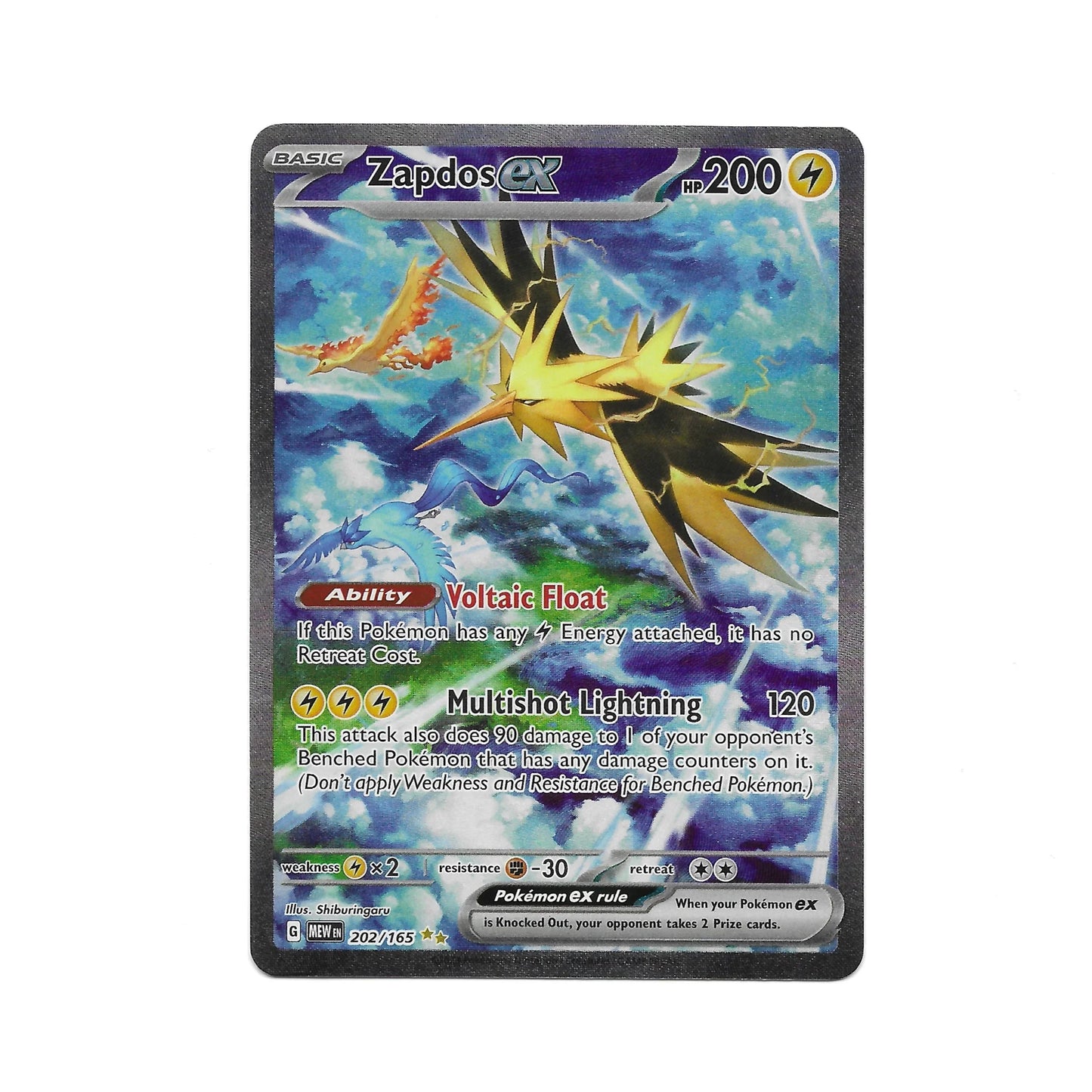 Zapdos ex 202/165 - Pokemon Cards ( 151, English, Rare, Singles )
