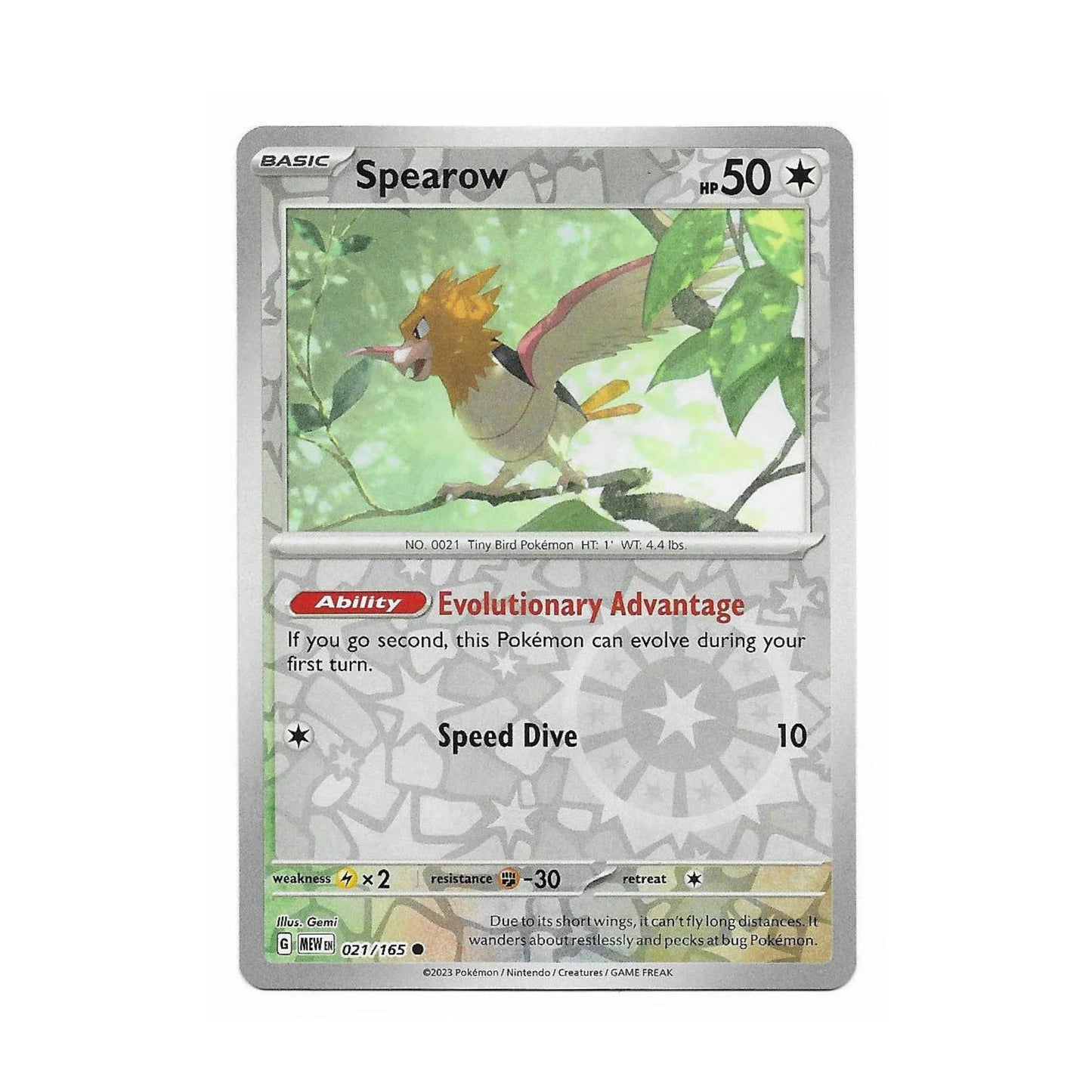 Spearow Reverse Holo 021/165 - Pokemon Cards ( 151, English, Reverse Holo, Singles )