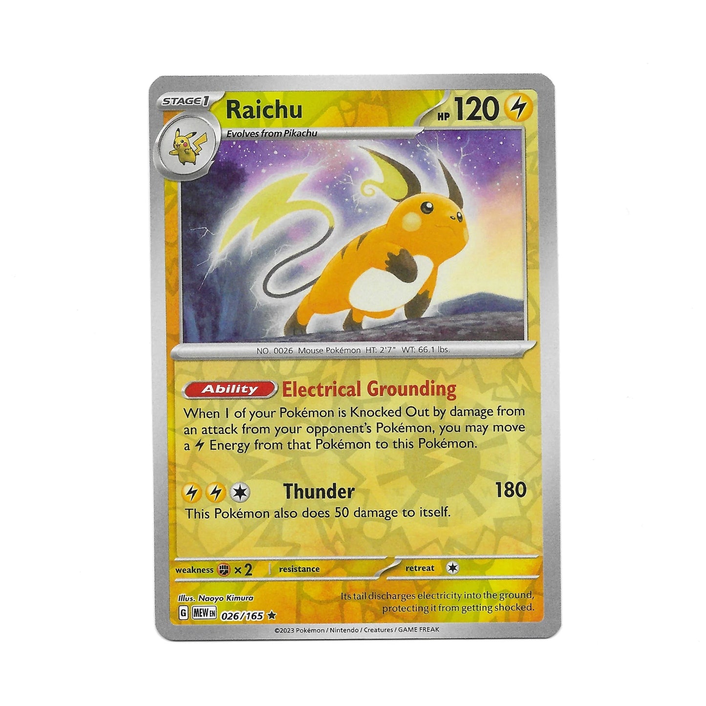 Raichu Reverse Holo 026/165 - Pokemon Cards ( 151, English, Reverse Holo, Singles )