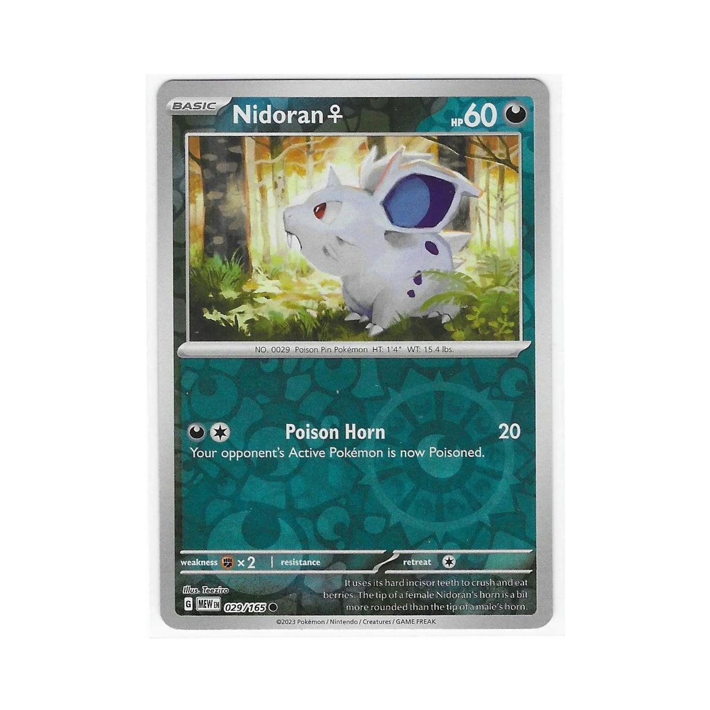 Nidoran♀ Reverse Holo 029/165 - Pokemon Cards ( 151, English, Reverse Holo, Singles )