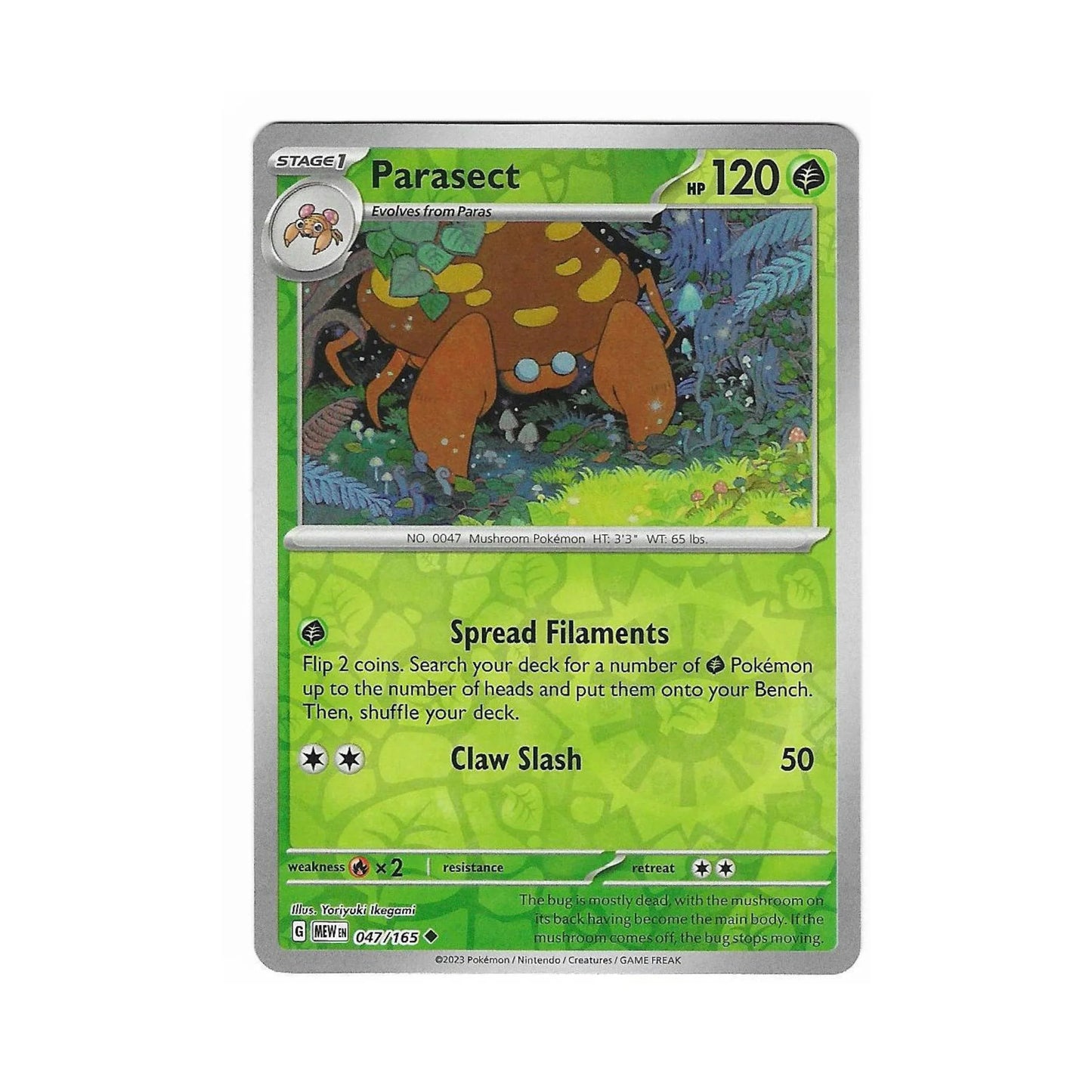 Parasect Reverse Holo 047/165 - Pokemon Cards ( 151, English, Reverse Holo, Singles )