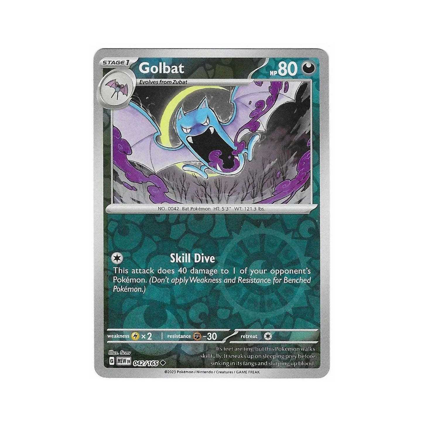 Golbat Reverse Holo 042/165 - Pokemon Cards ( 151, English, Reverse Holo, Singles )