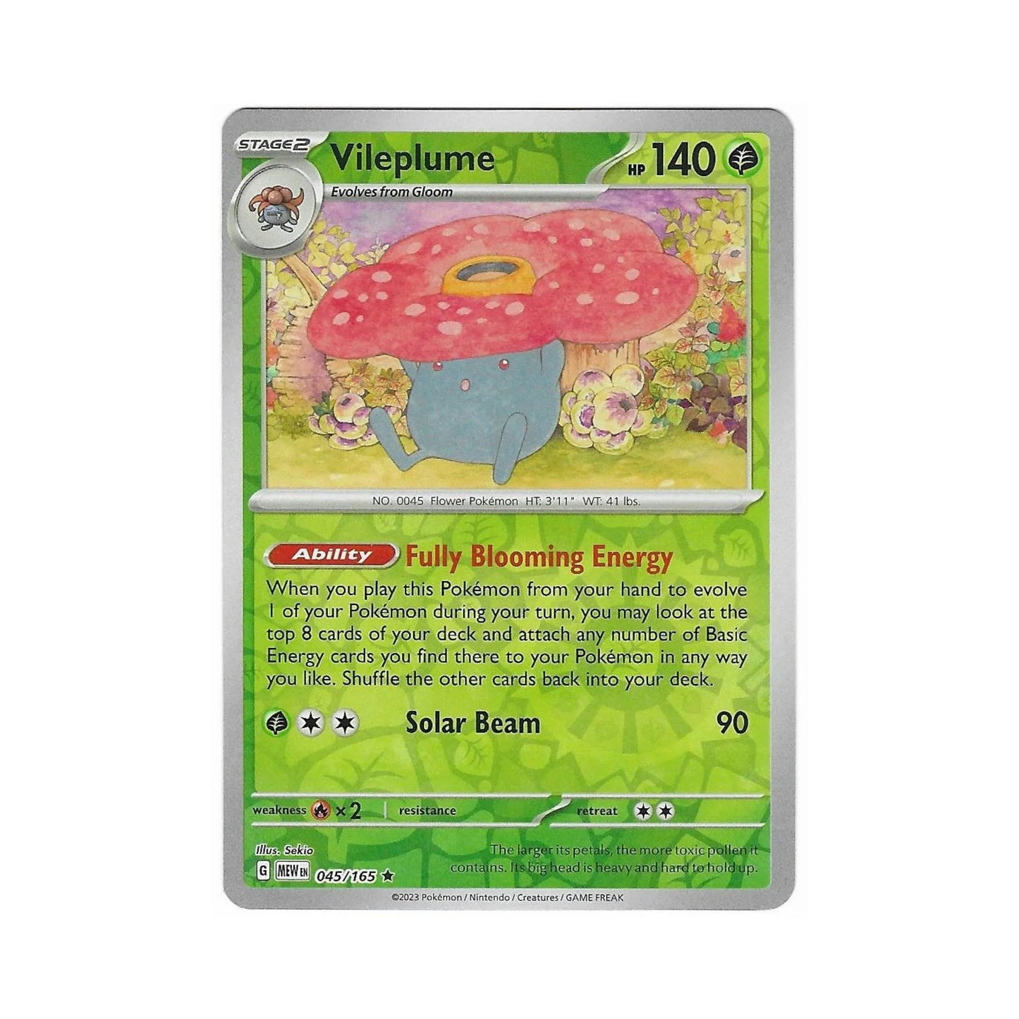 Vileplume Reverse Holo 045/165 - Pokemon Cards ( 151, English, Reverse Holo, Singles )