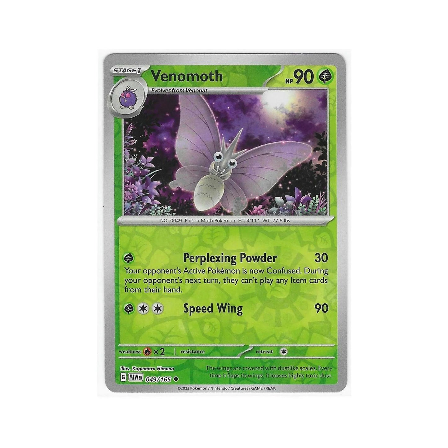Venomoth Reverse Holo 049/165 - Pokemon Cards ( 151, English, Reverse Holo, Singles )