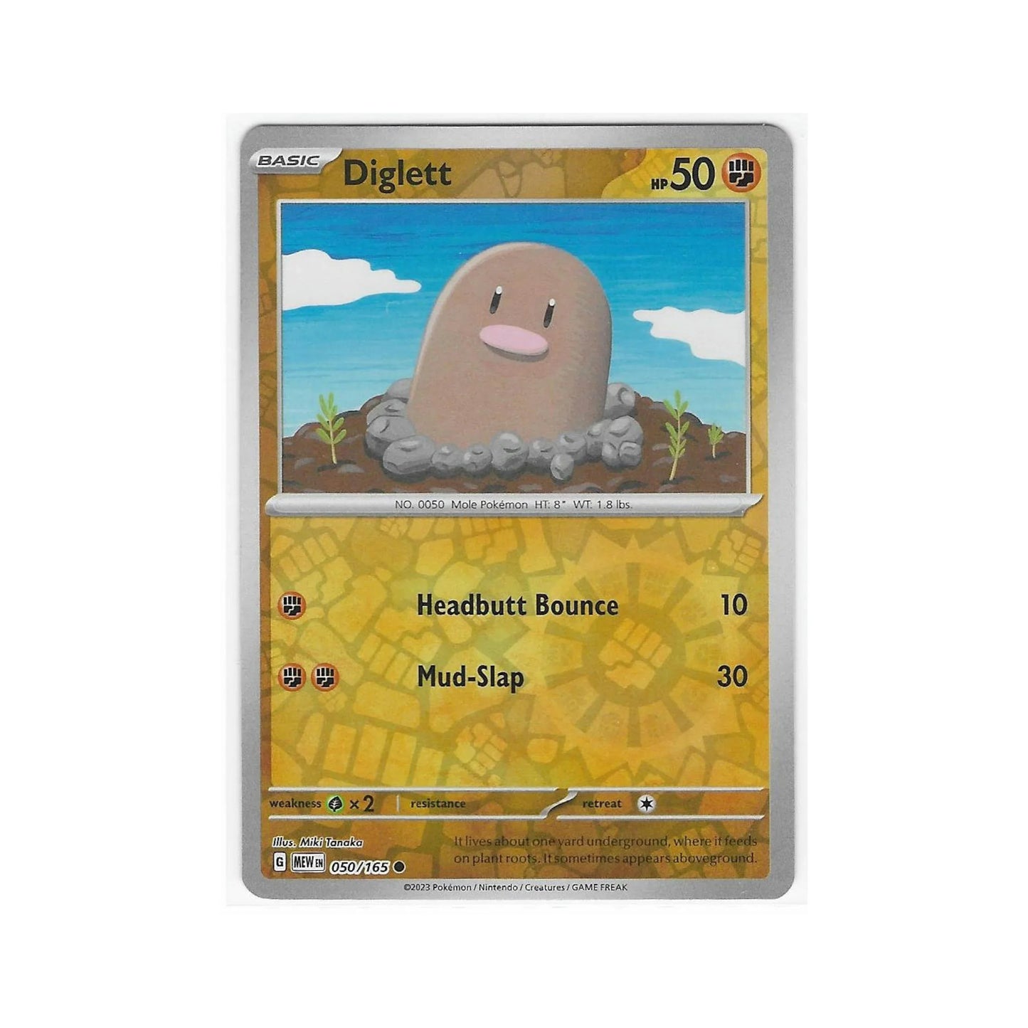 Diglett Reverse Holo 050/165 - Pokemon Cards ( 151, English, Reverse Holo, Singles )