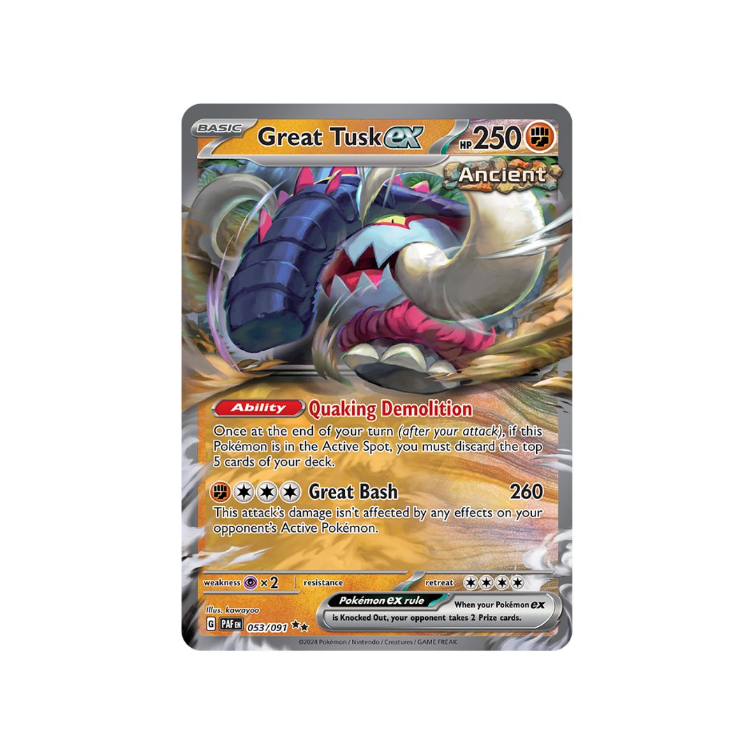 Great Tusk ex 053/091 - Shop Pokemon Cards Mochi Pals Great Tusk ex 053/091 - Shop Pokemon Cards Mochi Pals