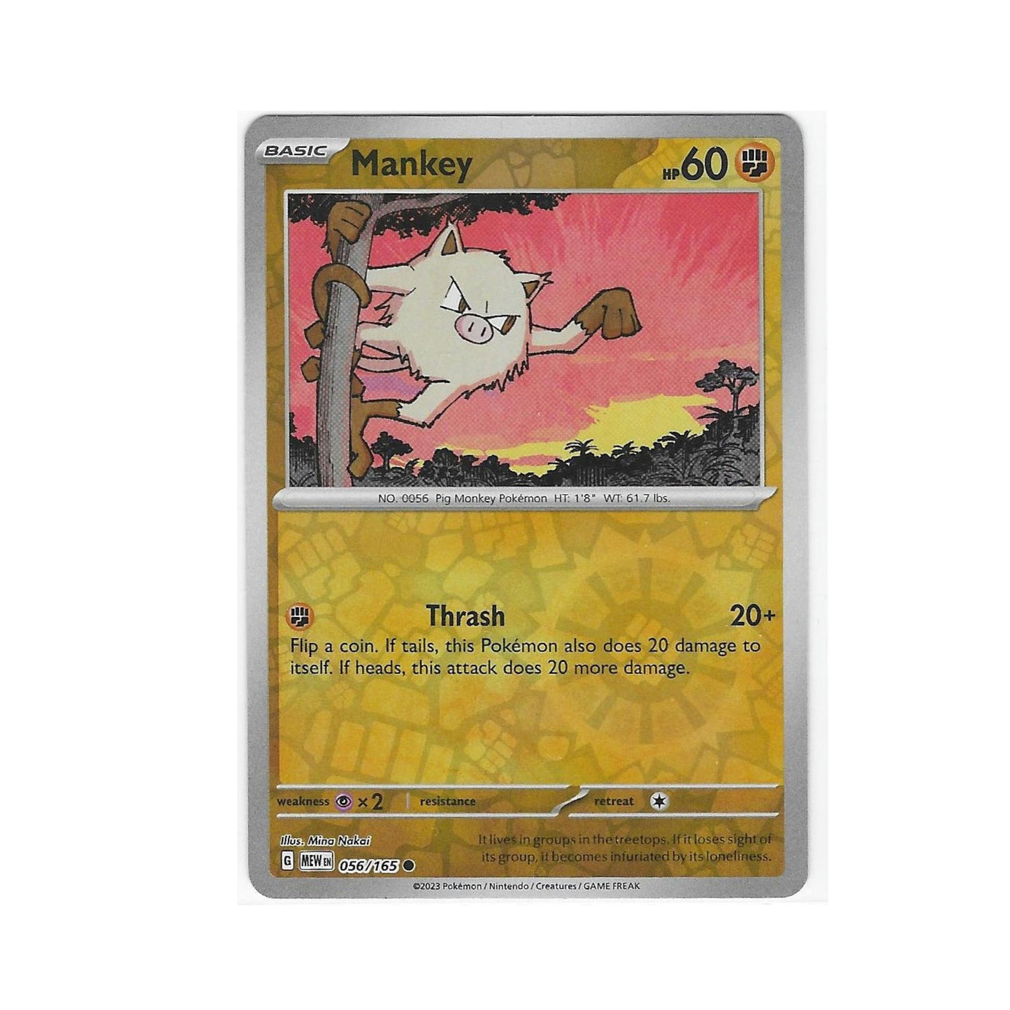 Mankey Reverse Holo 056/165