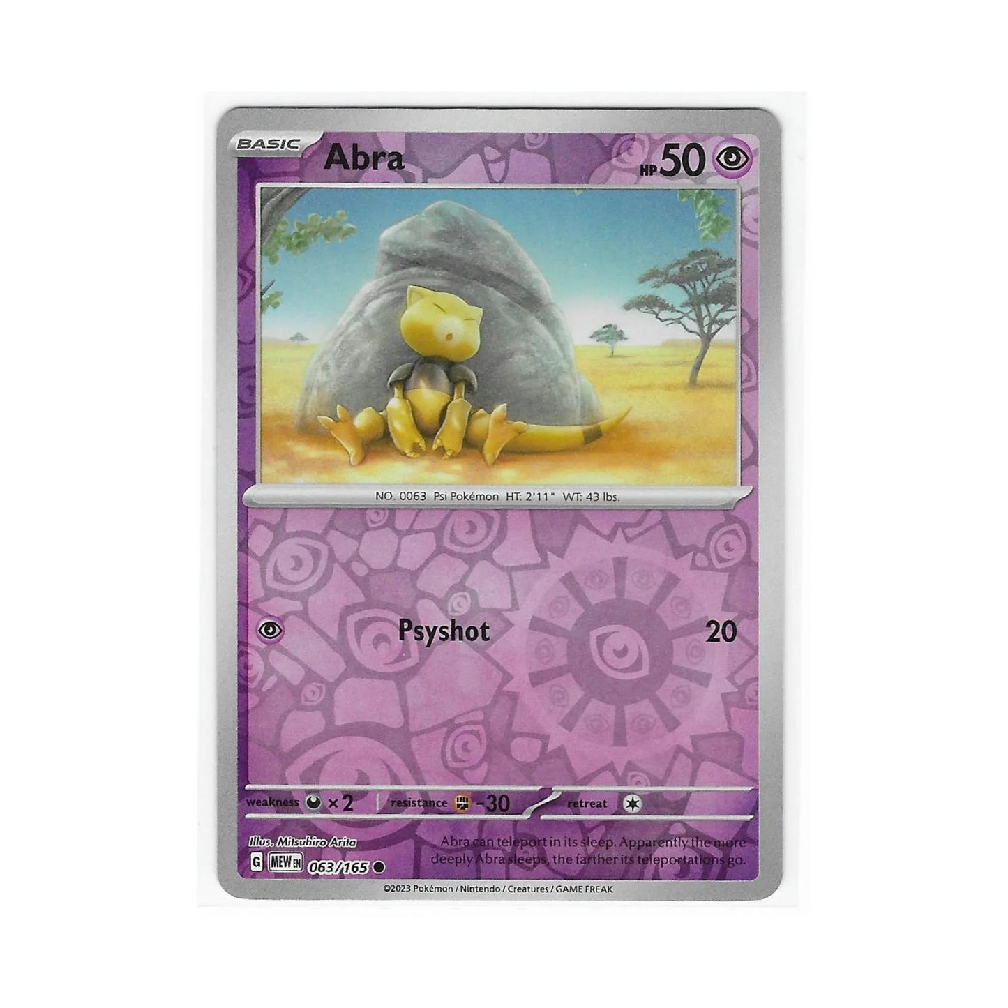 Abra Reverse Holo 063/165 - Pokemon Cards ( 151, English, Reverse Holo, Singles )
