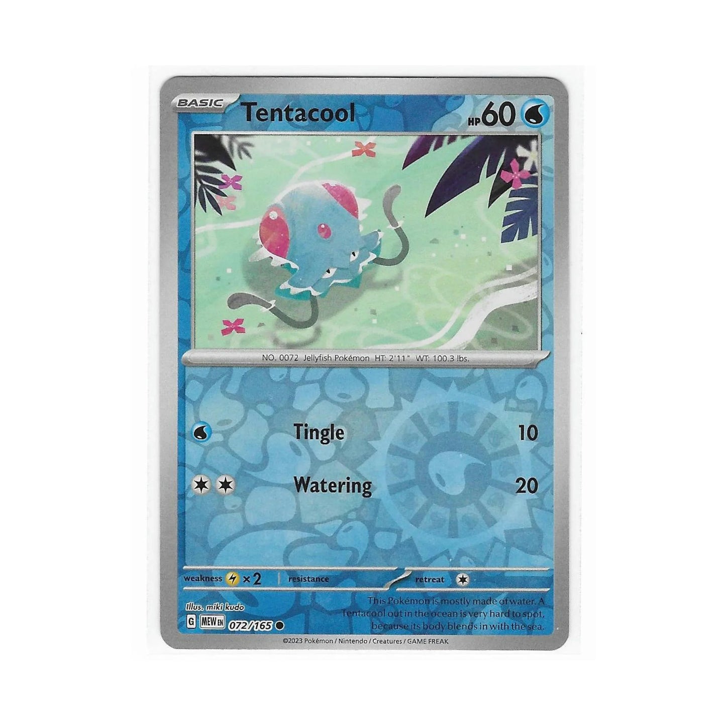 Tentacool Reverse Holo 072/165 - Pokemon Cards ( 151, English, Reverse Holo, Singles )
