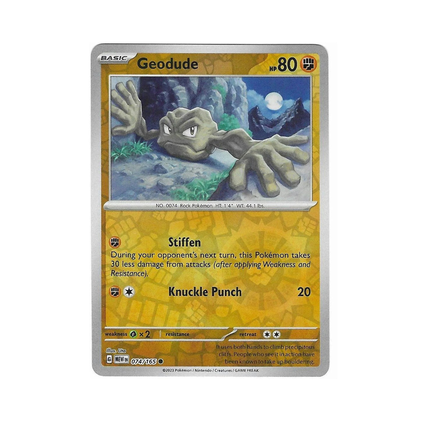Geodude Reverse Holo 074/165 - Pokemon Cards ( 151, English, Reverse Holo, Singles )