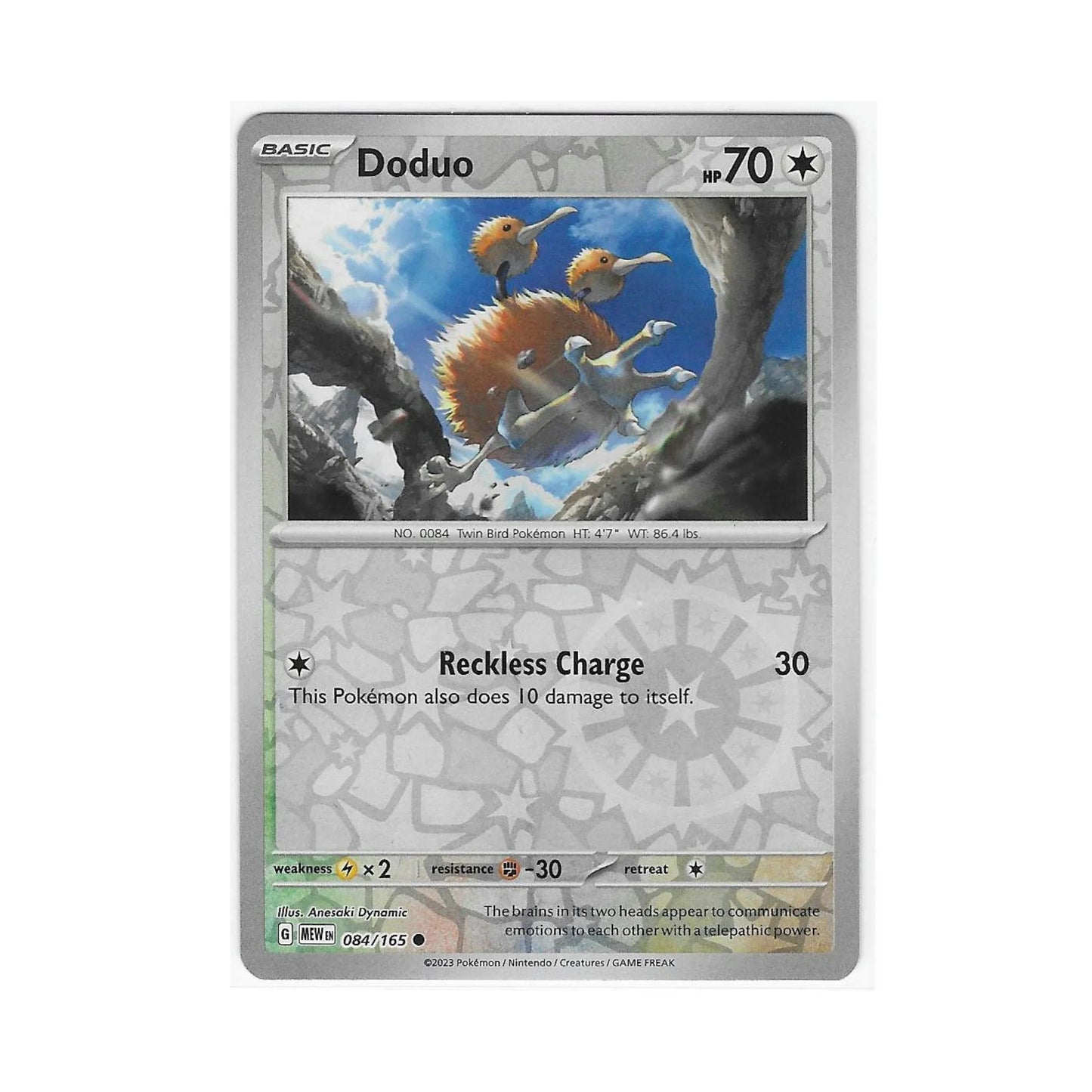 Doduo Reverse Holo 084/165 - Pokemon Cards ( 151, English, Reverse Holo, Singles )