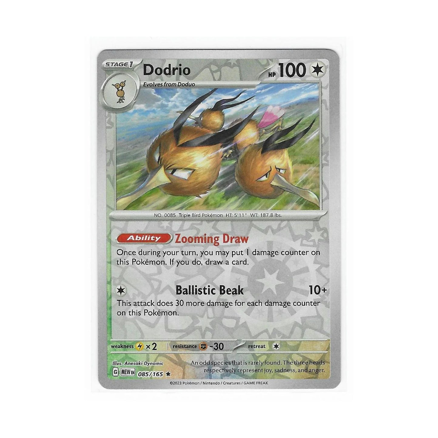 Dodrio Reverse Holo 085/165 - Pokemon Cards ( 151, English, Reverse Holo, Singles )