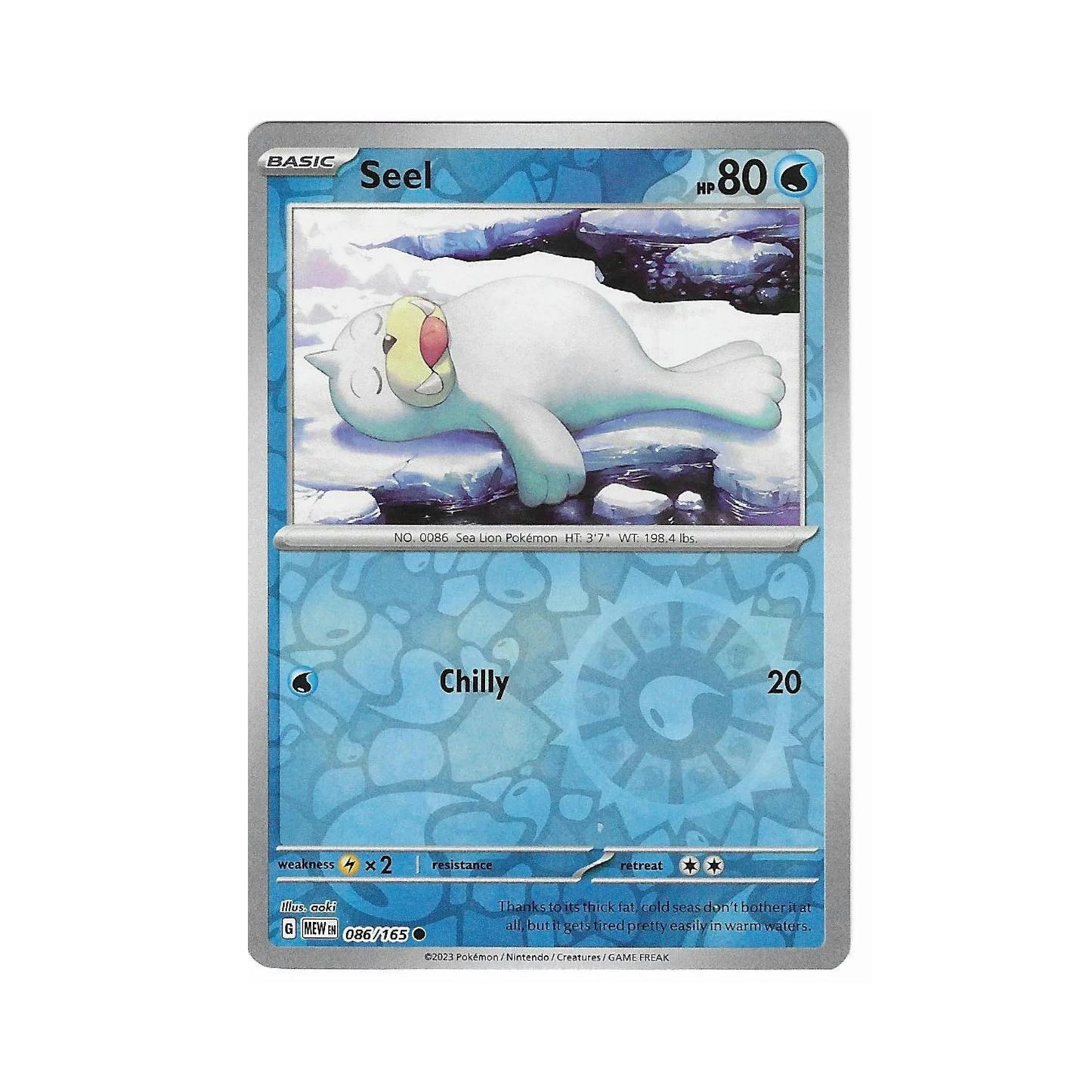 Seel Reverse Holo 086/165 - Pokemon Cards ( 151, English, Reverse Holo, Singles )