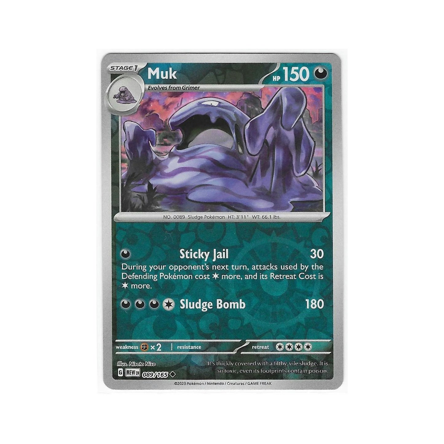 Muk Reverse Holo 089/165 - Pokemon Cards ( 151, English, Reverse Holo, Singles )