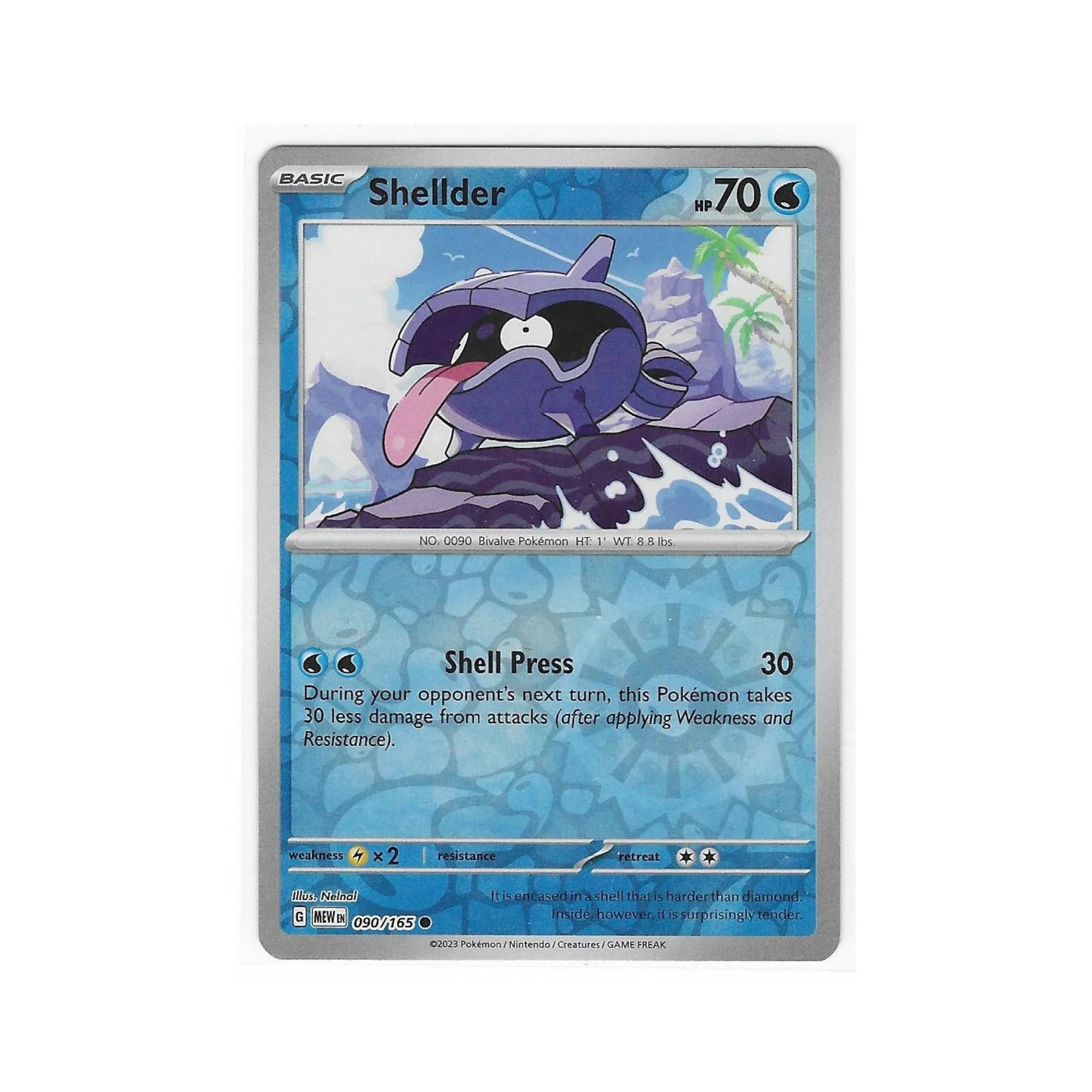 Shellder Reverse Holo 090/165 - Pokemon Cards ( 151, English, Reverse Holo, Singles )