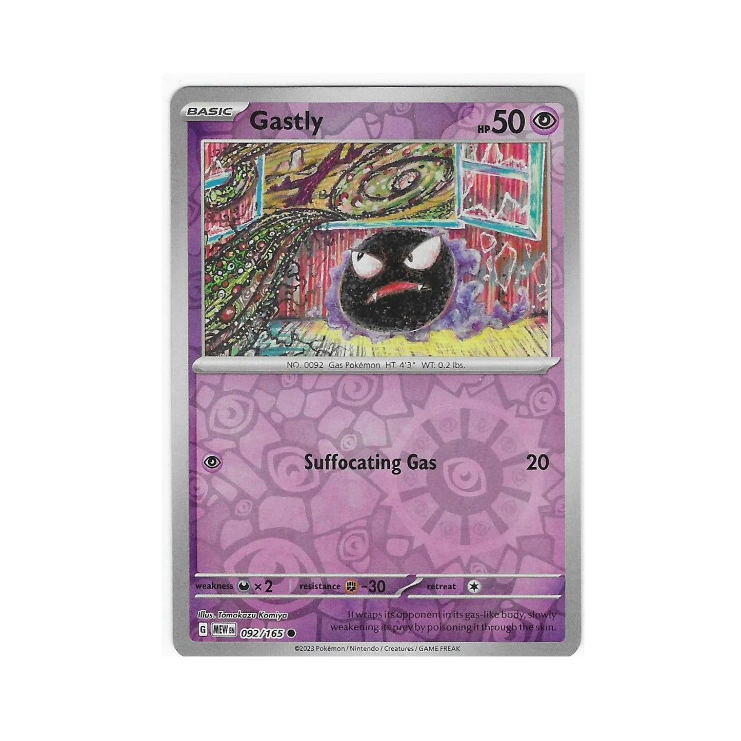 Gastly Reverse Holo 092/165 - Pokemon Cards ( 151, English, Reverse Holo, Singles )