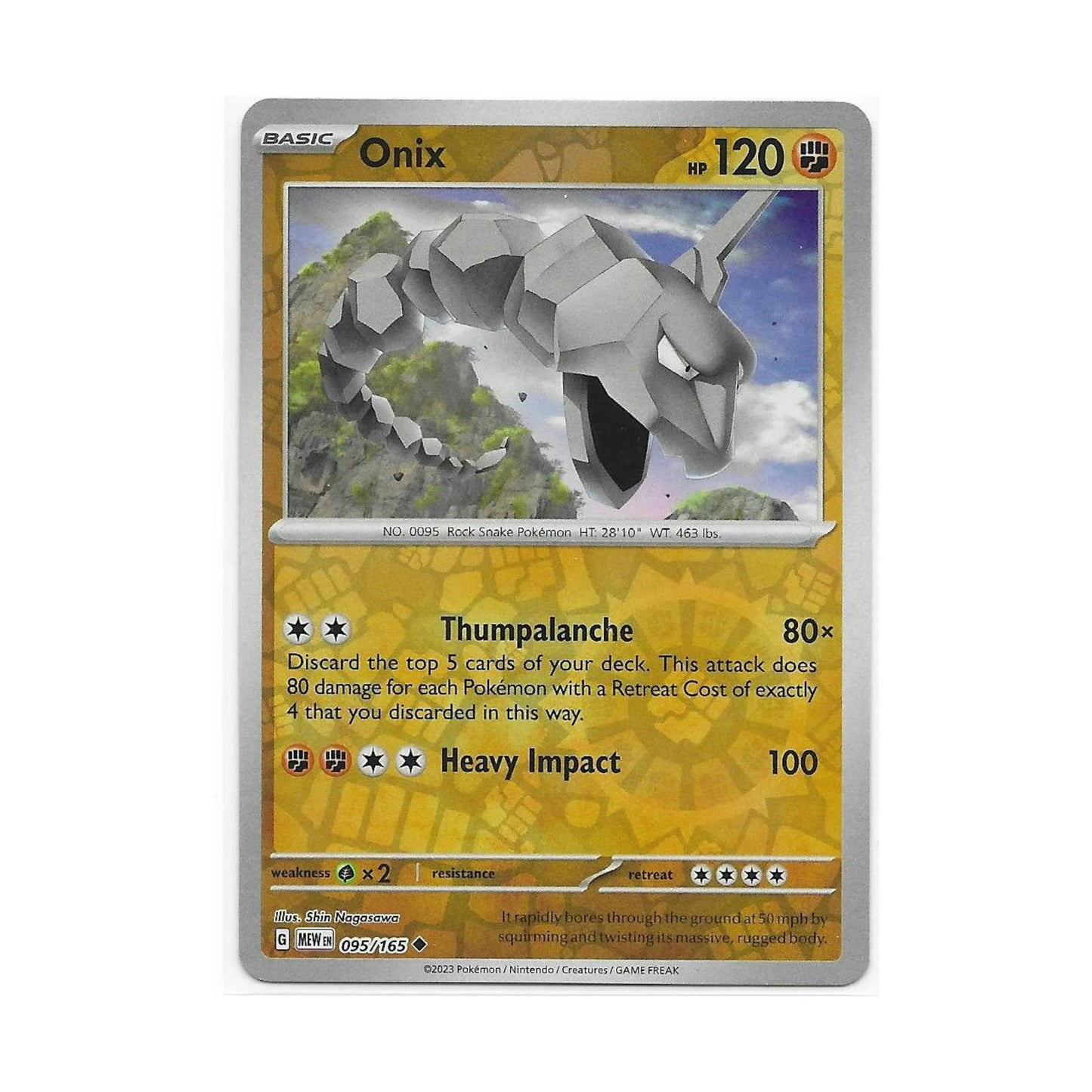 Onix Reverse Holo 095/165 - Pokemon Cards ( 151, English, Reverse Holo, Singles )