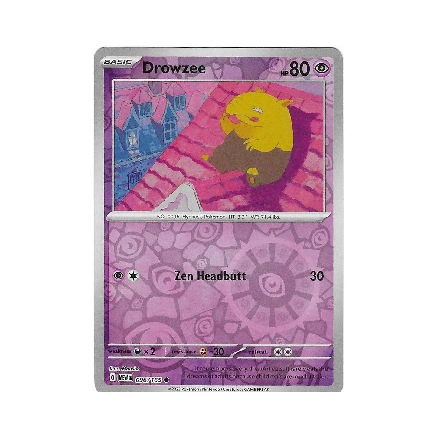 Drowzee Reverse Holo 096/165 - Pokemon Cards ( 151, English, Reverse Holo, Singles )