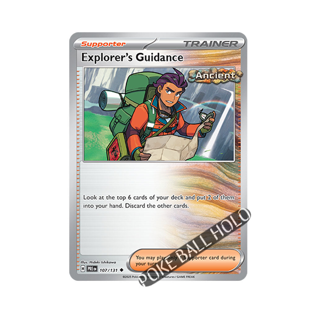 Explorer's Guidance Poke Ball Holo 107/131 - Pokemon Cards ( English, Poke Ball Holo, Prismatic Evolutions, Singles )
