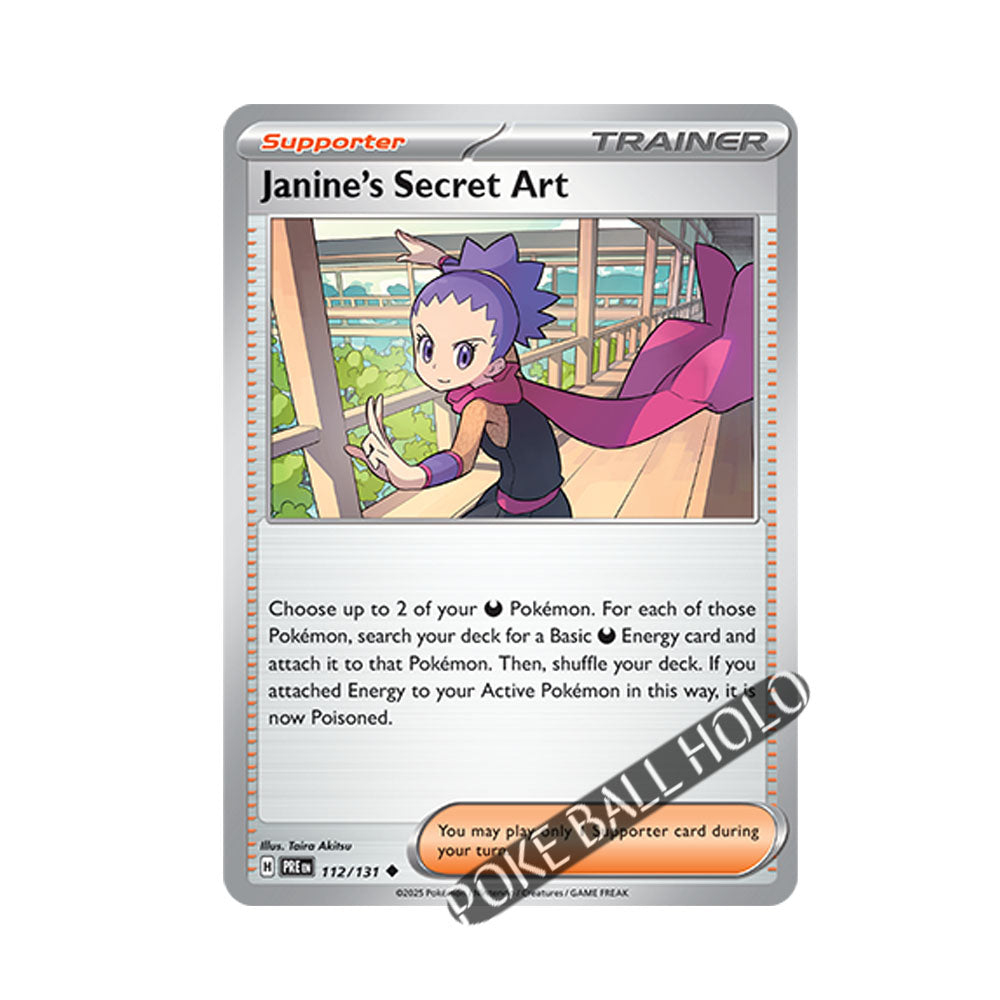 Janine's Secret Art Poke Ball Holo 112/131 - Pokemon Cards ( English, Poke Ball Holo, Prismatic Evolutions, Singles )