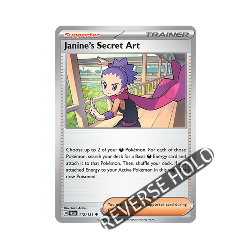 Janine's Secret Art Reverse Holo 112/131 - Pokemon Cards ( English, Prismatic Evolutions, Reverse Holo, Singles )