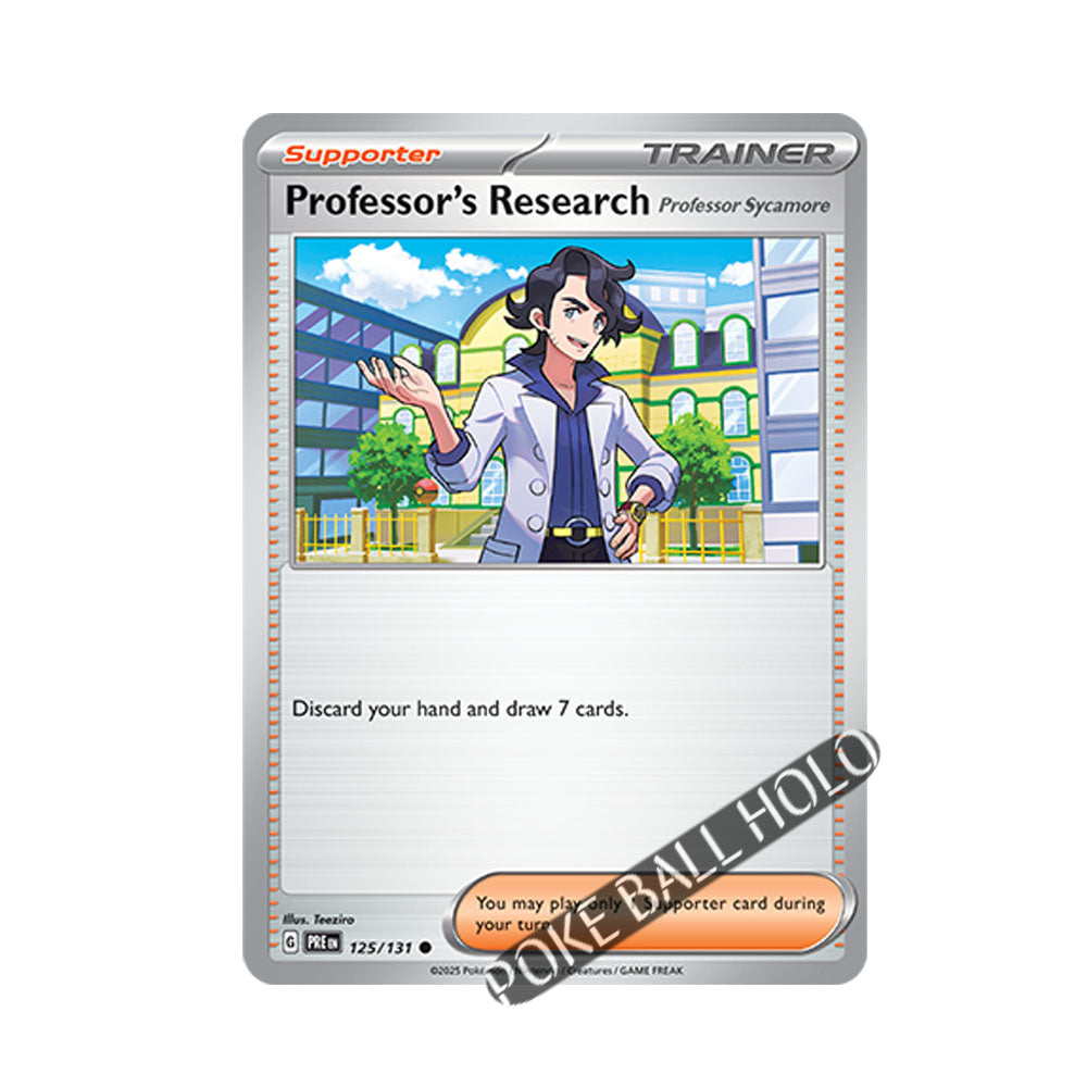 Professor's Research Poke Ball Holo 125/131 - Pokemon Cards ( English, Poke Ball Holo, Prismatic Evolutions, Singles )